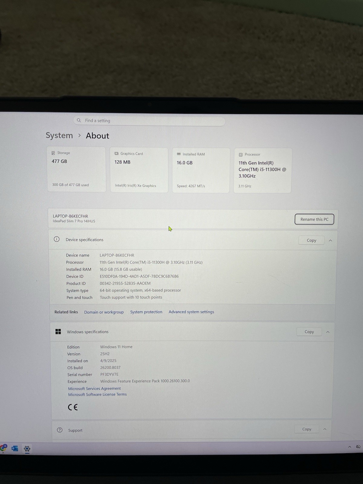 Lenovo IdeaPad Slim 7 Pro 14IHU5 14″ (512 GB SSD, Intel Core i5 11th Gen Touch