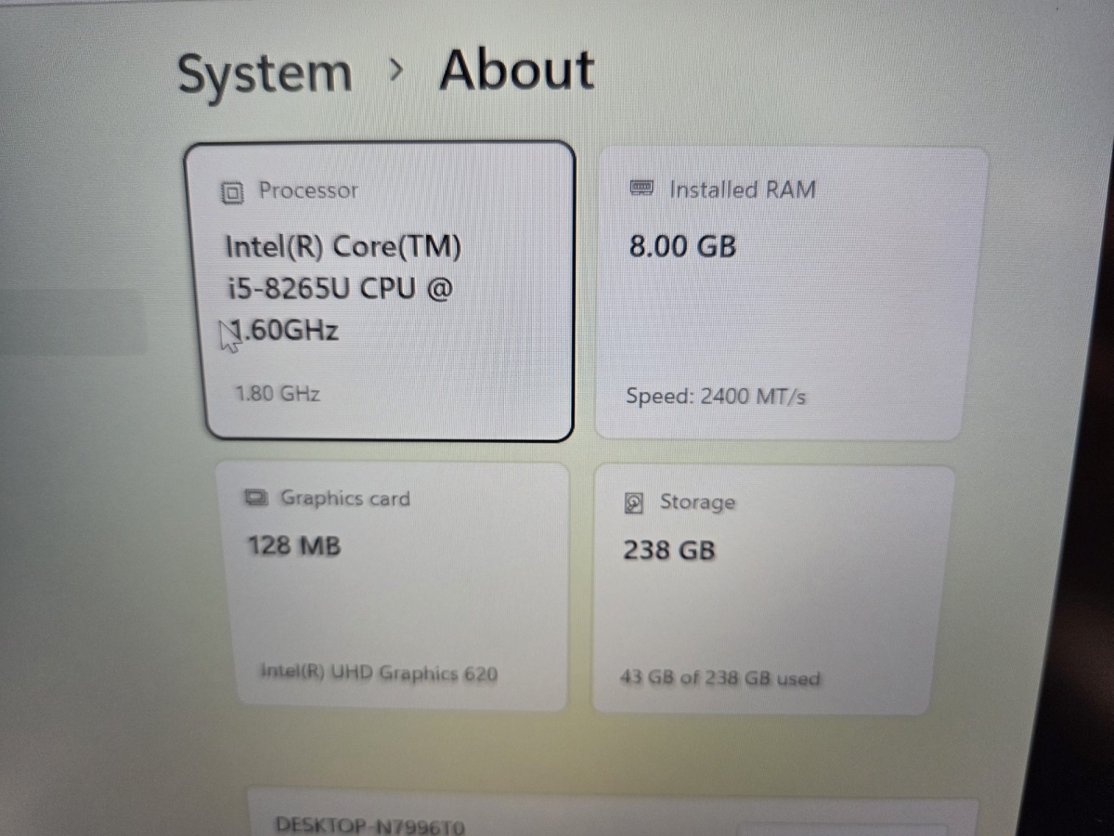 Dell Latitude 7400 14″ 256GB SSD Intel Core i5-8365U 1.6GHz 8GB W11P GREAT BAT