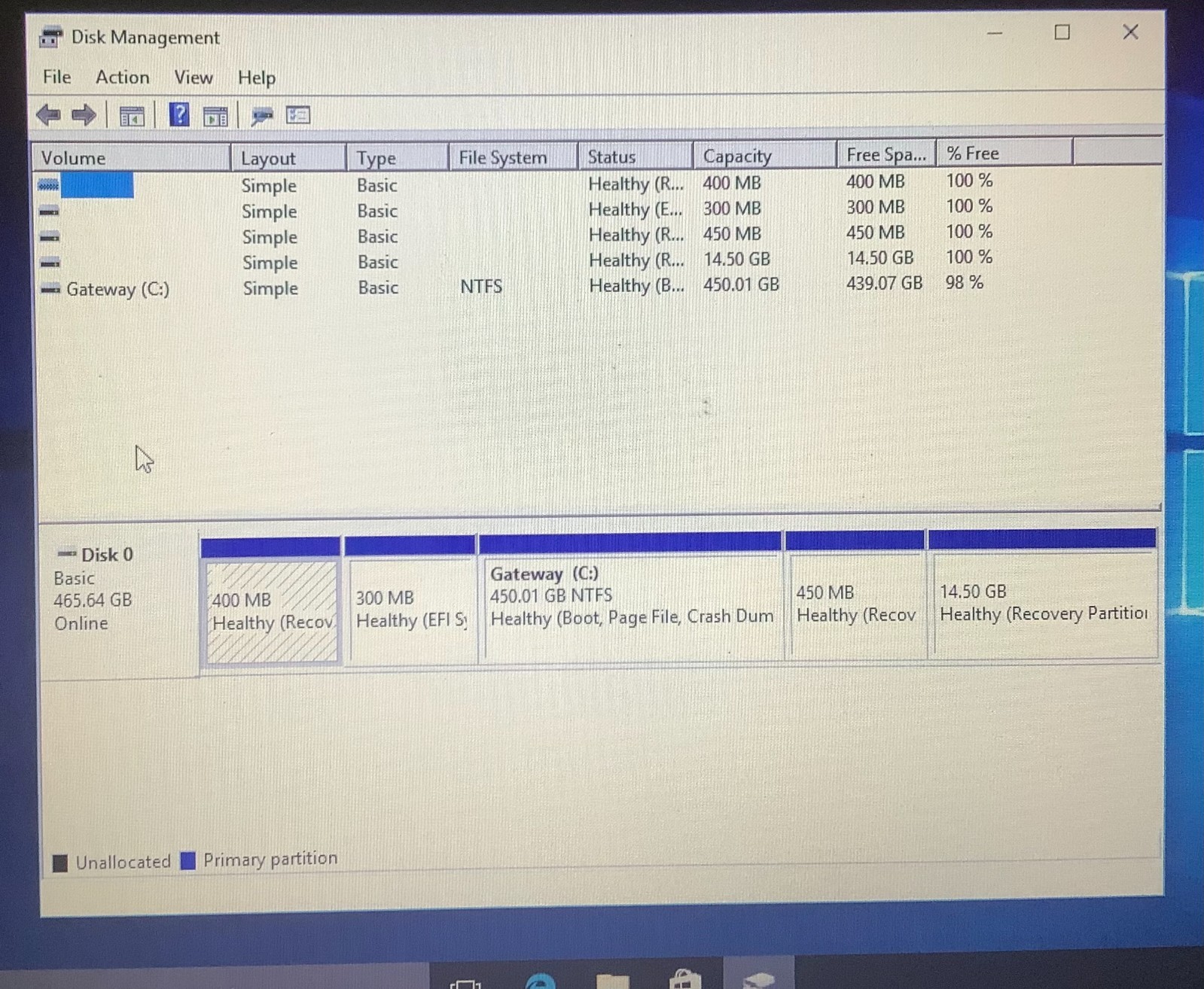 Gateway LT41P07u 11.6″ Intel 2805 4GB Ram 500 GB HD Win10 with Power Supply