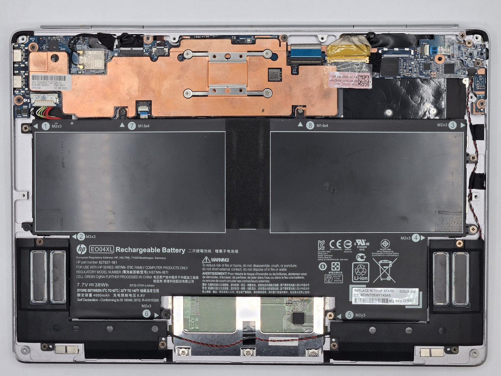HP EliteBook Folio G1 Motherboard Palmrest *READ*