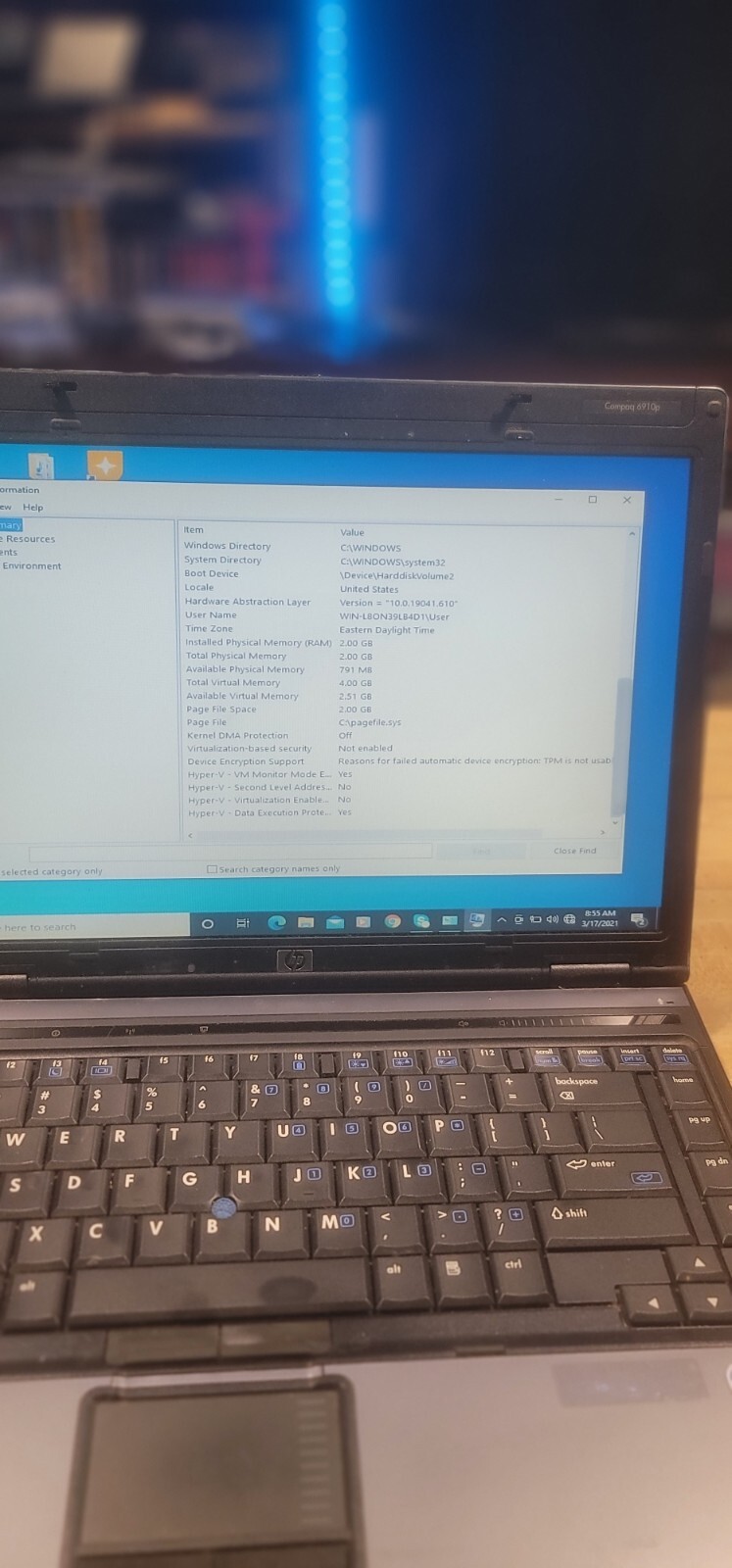 HP Compaq 6910p 14″ Laptop • 2GB RAM • 70GB HD • Windows 10 • Core 2 Duo 2ghz