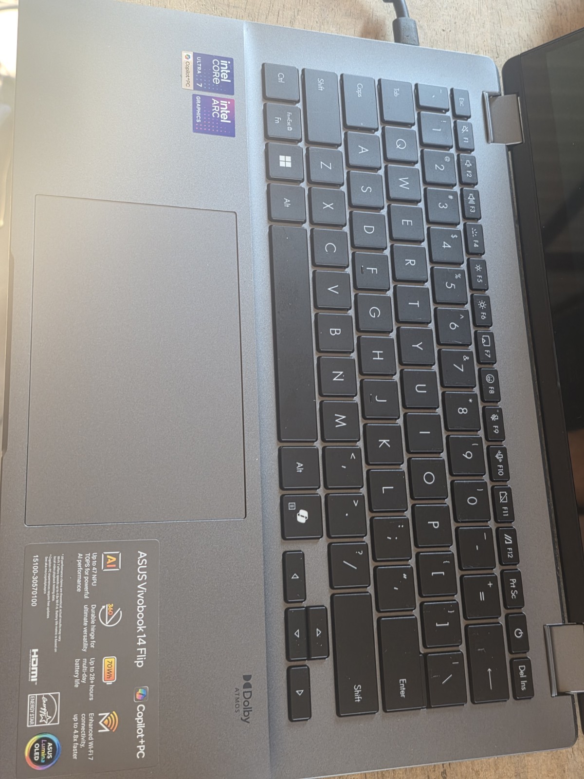 Asus Vivobook 14 Flip Core Ultra 7 256V 2.2GHz 16GB 14″ TP3407SA 4367