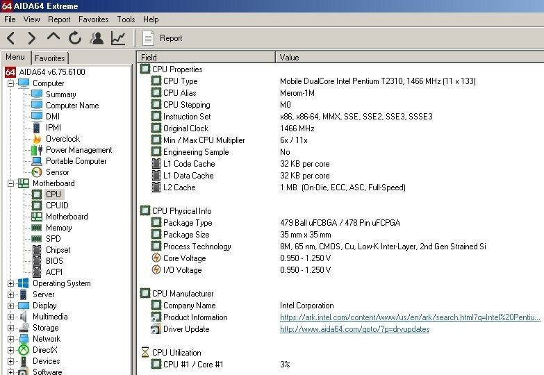FOR PARTS 15.4″ HP Pavilion dv6500 (Intel T2310/1.46 GHz/NO RAM/NO HDD)