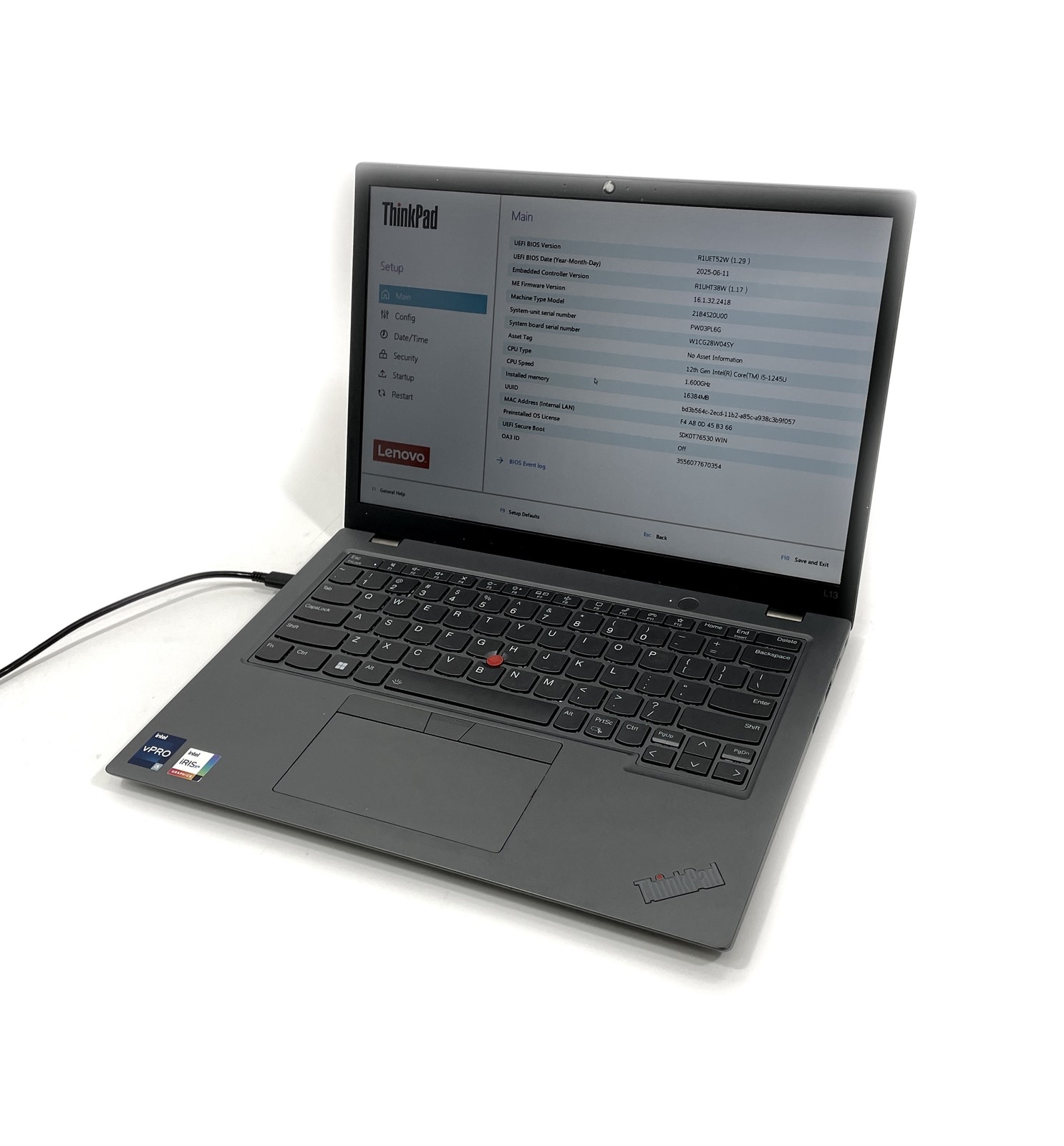 Lenovo ThinkPad L13 Gen 3 Laptop i5-1245U 1.6GHz 256GB SSD 16GB RAM NO OS