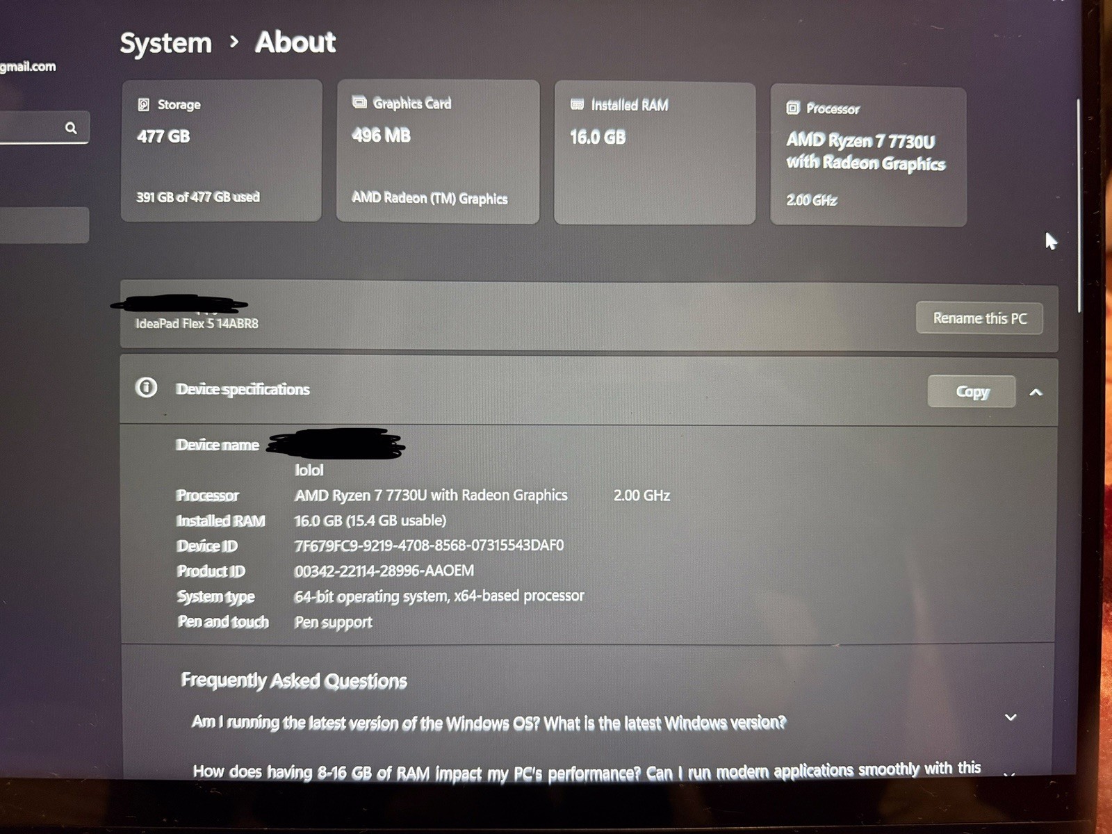 LENOVO IdeaPad 5 2-in-1 (16” AMD) – Cosmic Blue