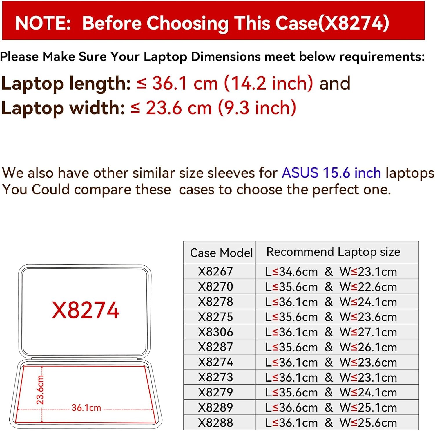 Hard EVA Protective Sleeve Case for ASUS Vivobook 15X OLED, Pro 15 OLED, 15/S 15