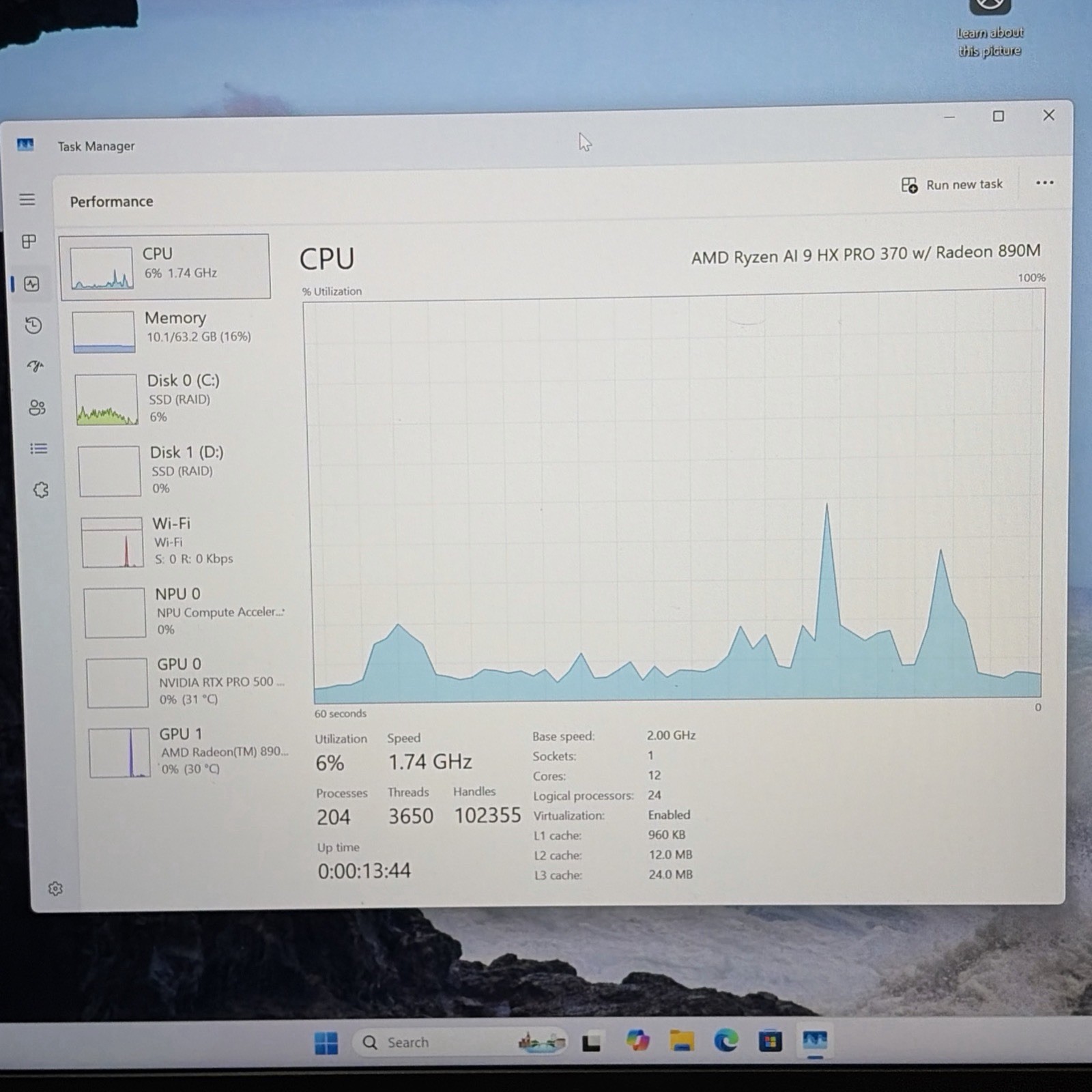 Dell Pro Max MC16255 16″QHD+ 120Hz AMD AI 9 HX Pro 370 64GB 1tb Rtx 500 Pro