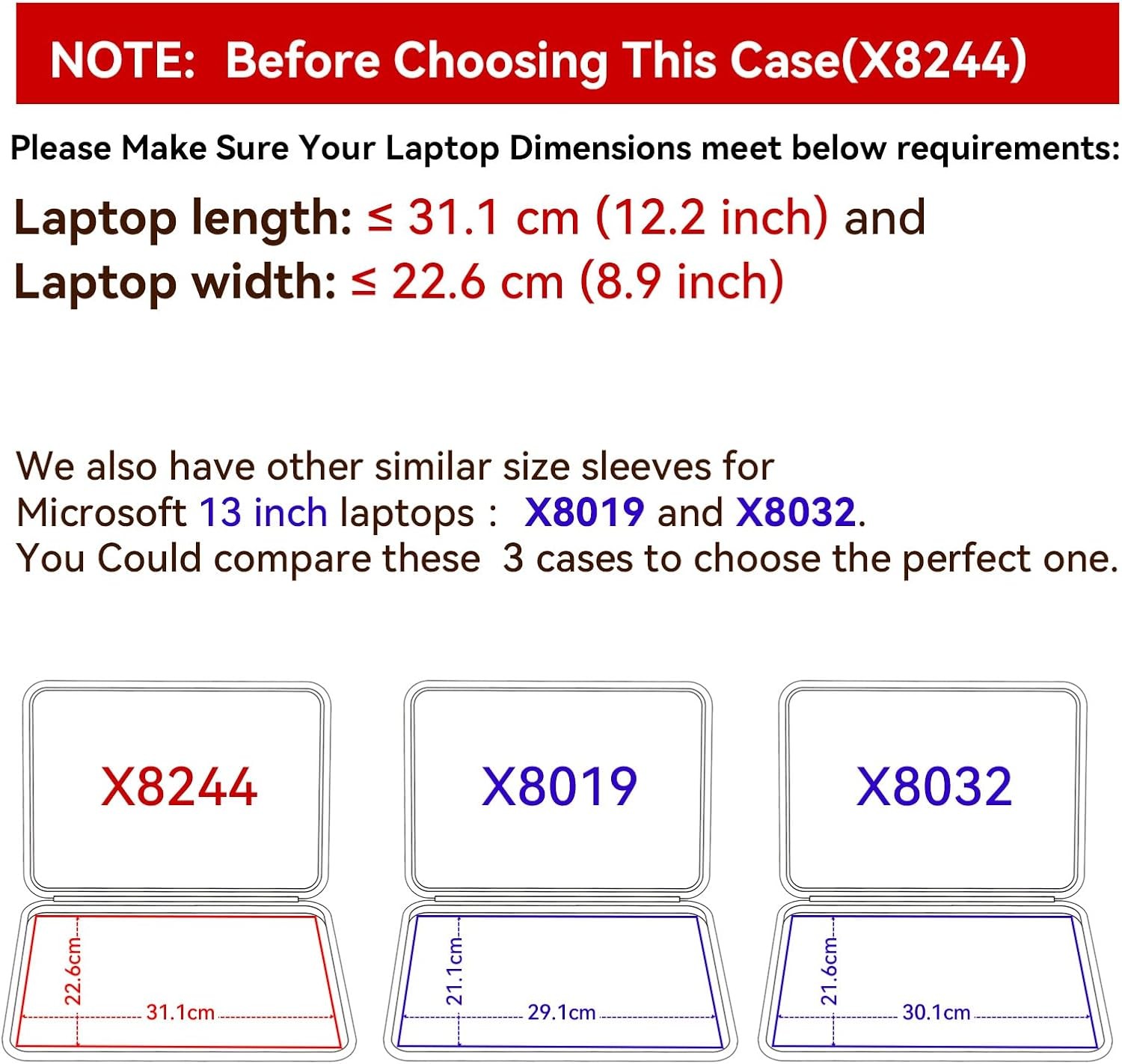 Hard EVA Protective Sleeve Case for 13.5 inch Microsoft Surface Laptop 6, 3 Note