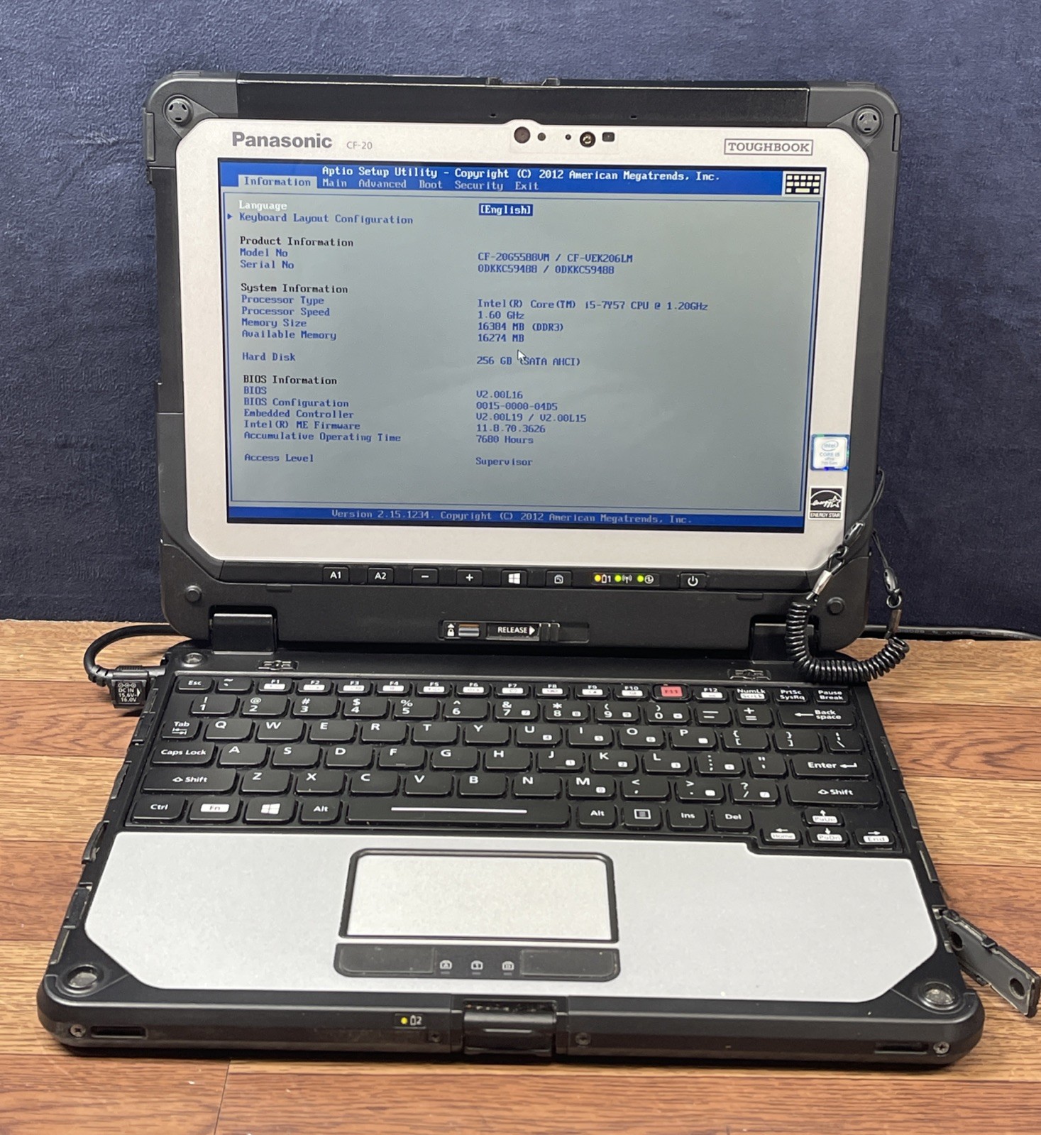 Panasonic Toughbook CF-20 Core i5-7Y57 3.30 GHz 16GB RAM 256GB SSD NO OS