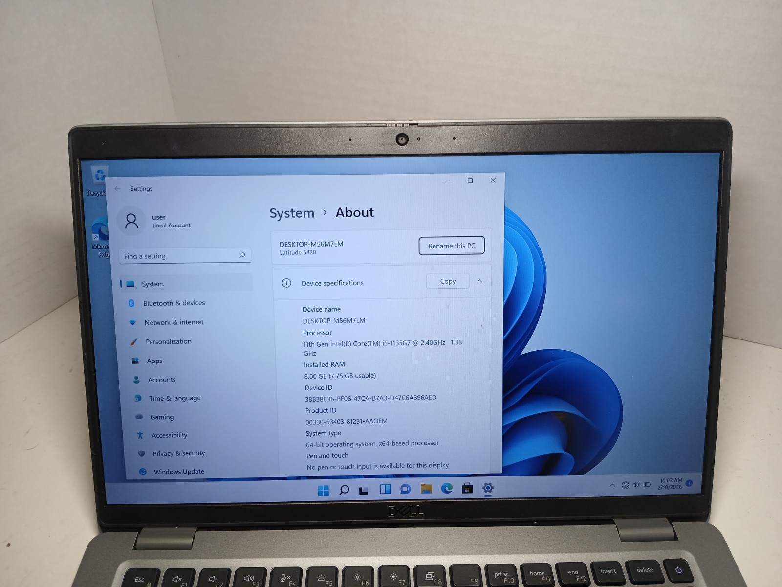 Dell Latitude 5420 14″ Laptop i5-1135G7 8GB RAM 256GB SSD WIN11 *READ* #97