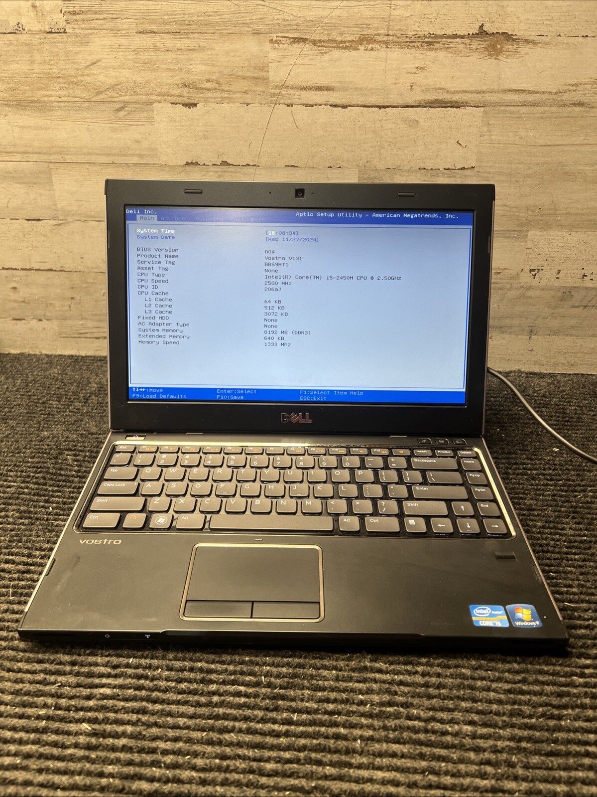 *PARTS* Dell Vostro V131 Laptop Intel i5-2450M 8GB No HDD/OS