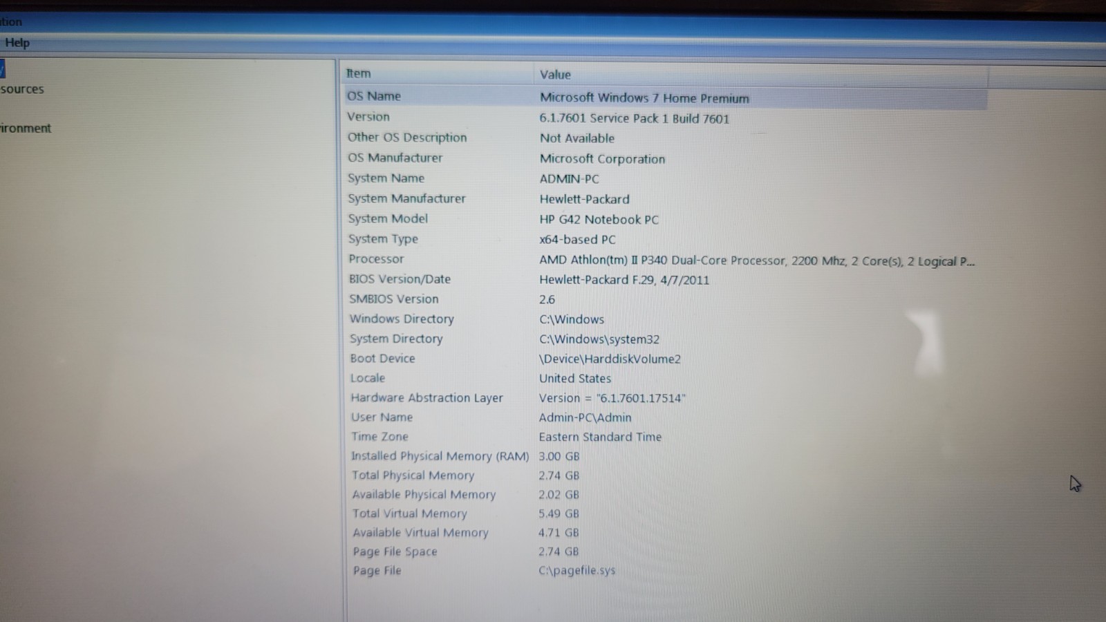 HP NOTEBOOK G42-415DX 14″ Laptop AMD Athlon II P340 3GB Ram 250gb Hdd No OS E1
