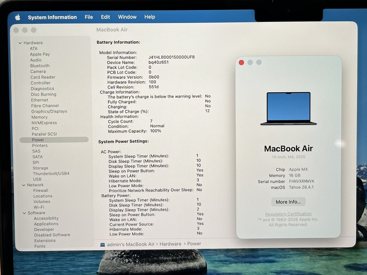 MACBOOK AIR 13″ WITH M4 A3240 SPACE GREY 16GB RAM 256GB SSD (CP2021699)