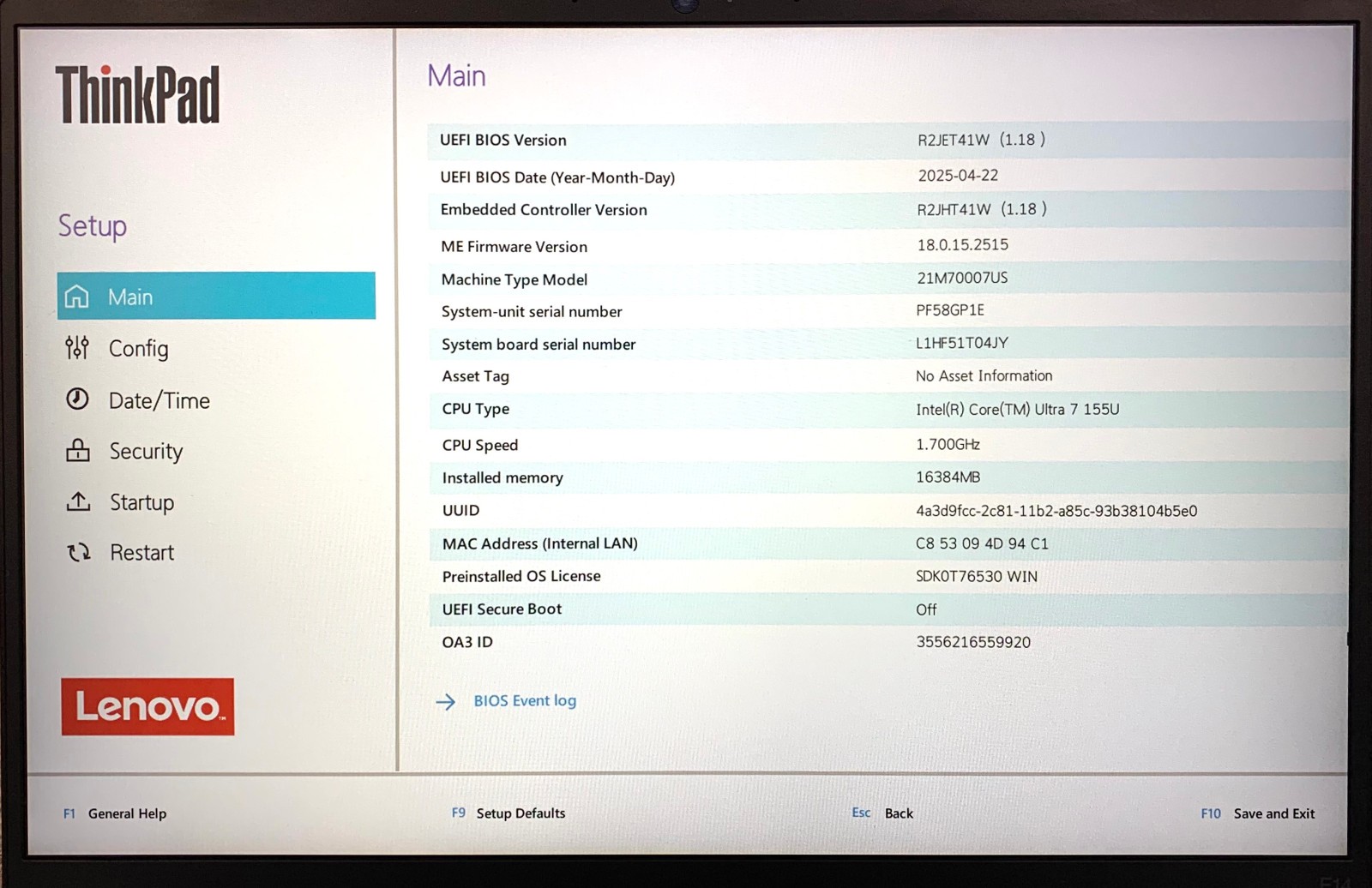 Lenovo ThinkPad E14 Gen 6 14″ Laptop Ultra 7 155U 16GB RAM 512GB NVMe, As Is