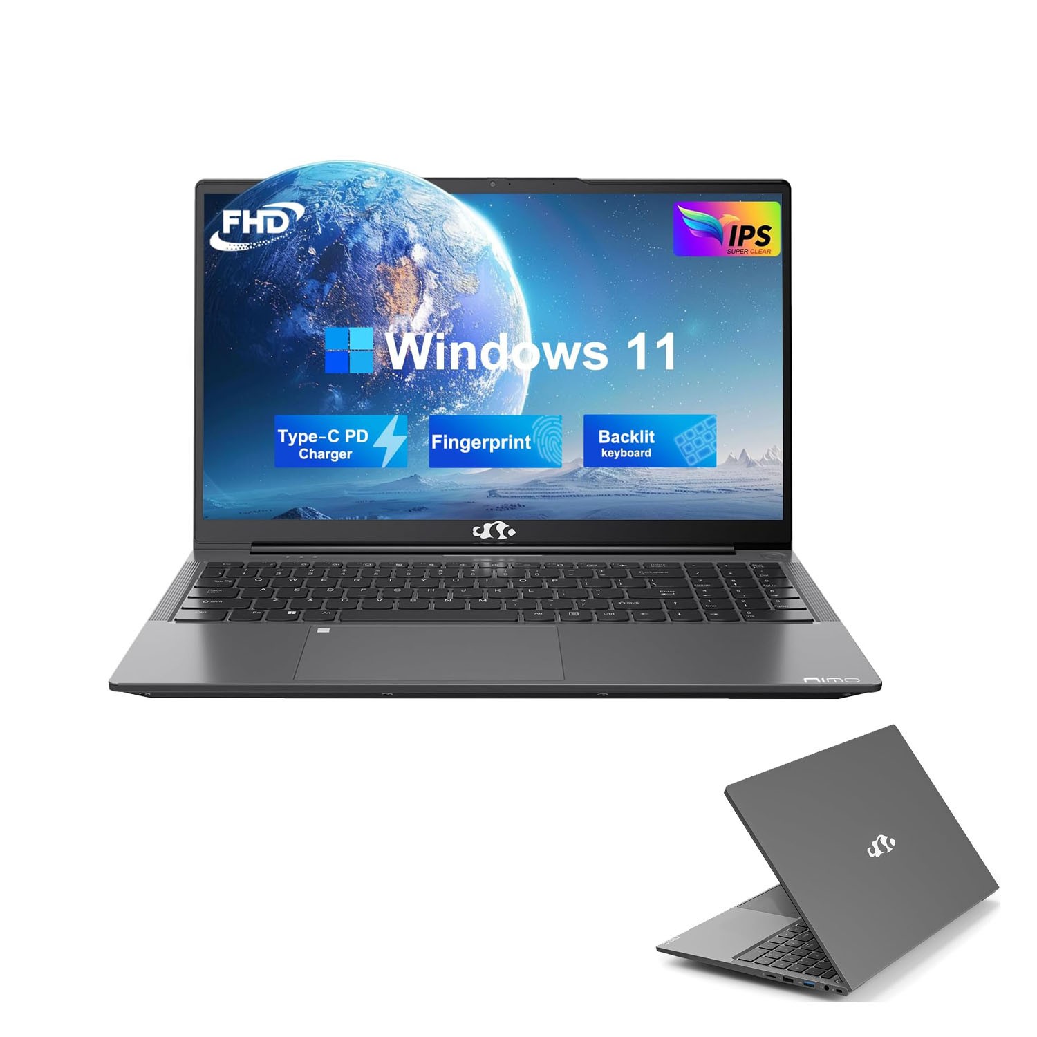 NIMO 15.6 FHD Laptop Intel Pentium Quad-Core N100 8GB RAM, 128GB SSD Win 11