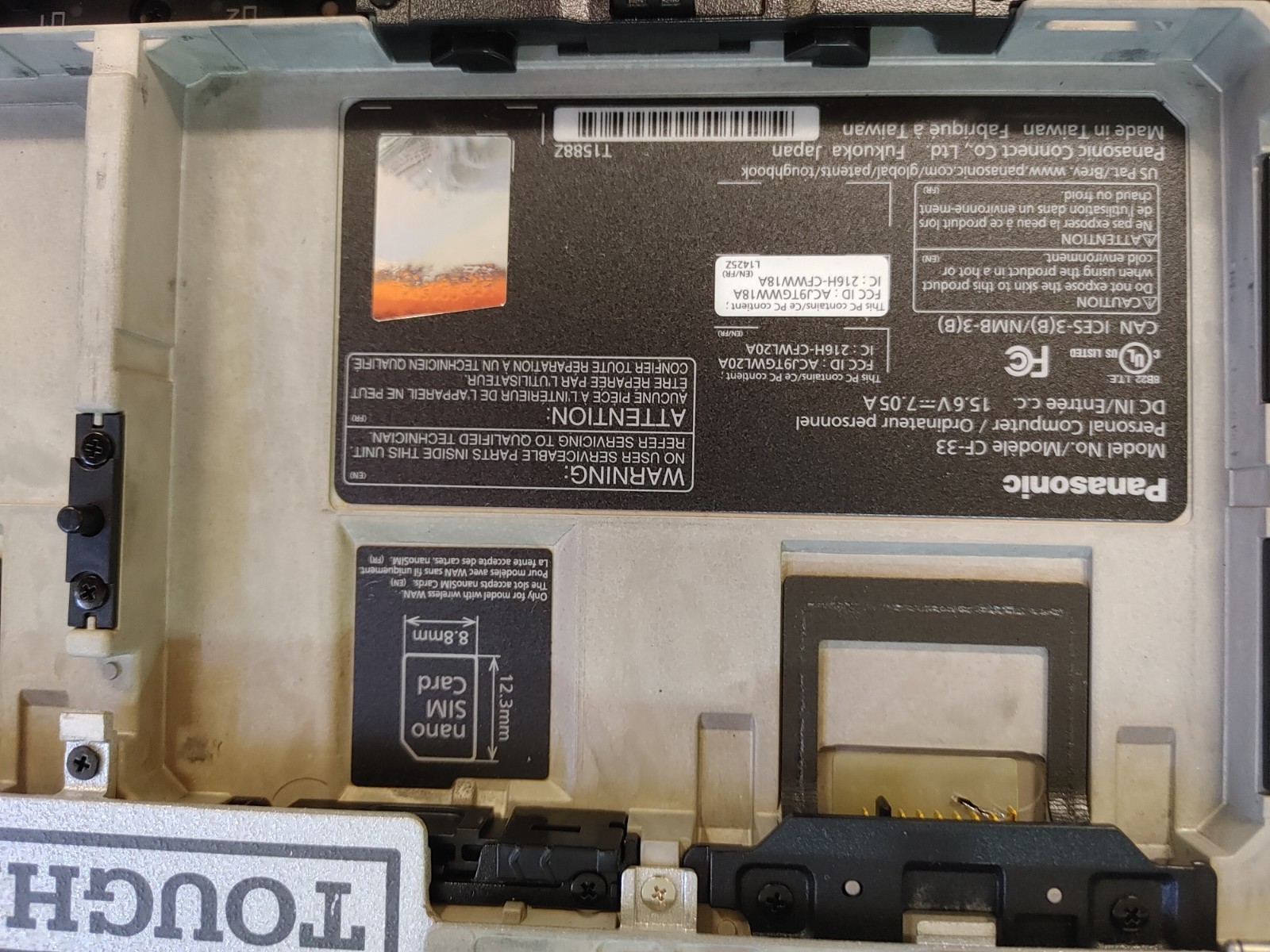 Panasonic Toughbook CF-33 Core i5-10310U@1.70GHz, 16GB RAM , 512GB SSD , NO OS