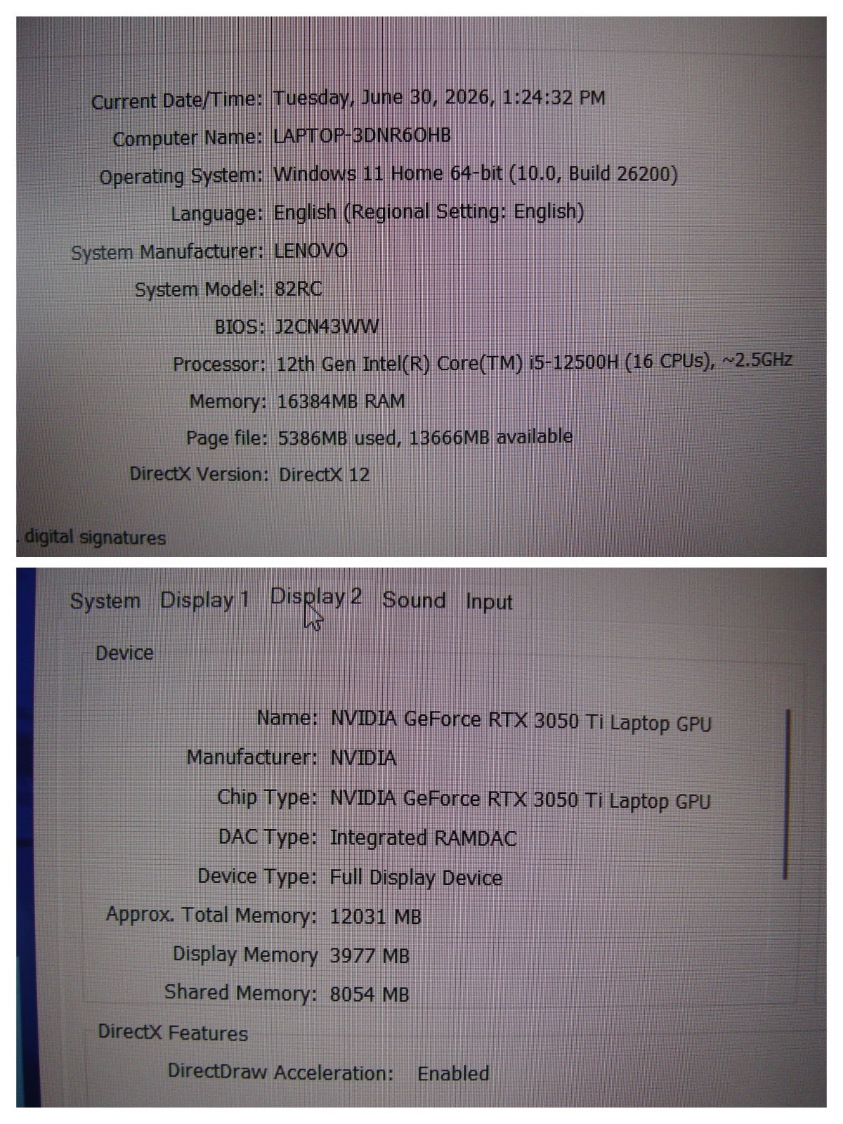 Lenovo Legion 5 15IAH7 15.6″ FHD 165hz i5-12500H 2.5GHz 16GB 512GB RTX 3050 Ti