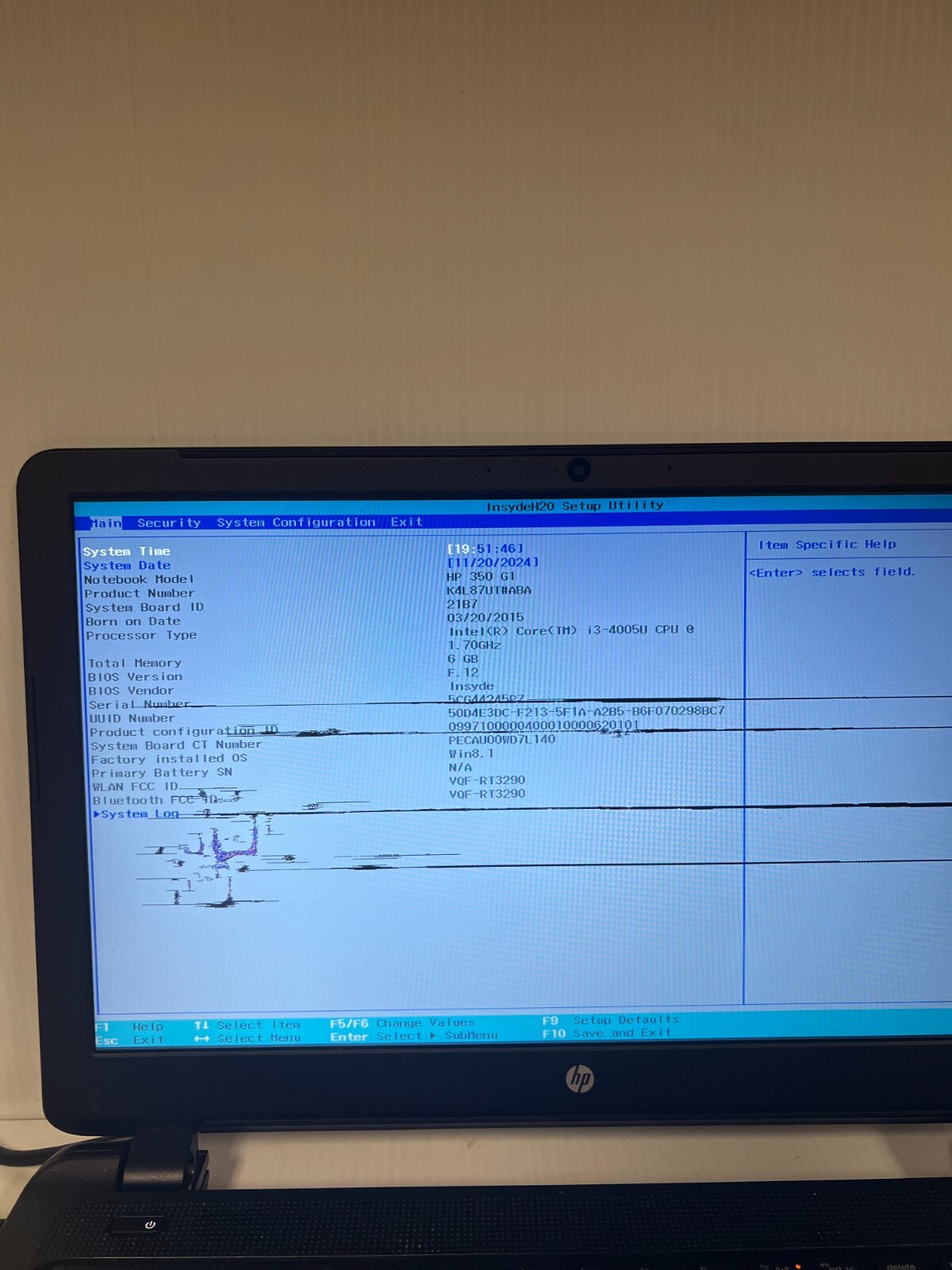 HP 350 G1 Laptop 15″ Laptop, I3-4005U, 6GB RAM, No HDD