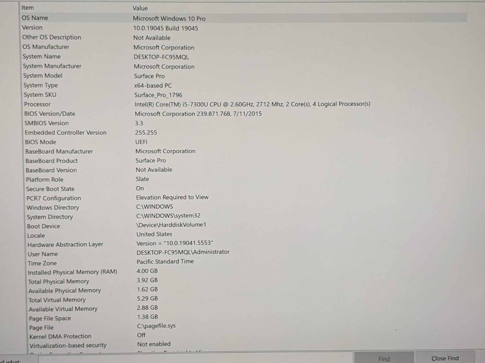 MS Surface Pro 1796 12.3″ 2736×1824 TOUCH i5-7300U 2.6GHz 4GB 128GB SSD Win10Pro