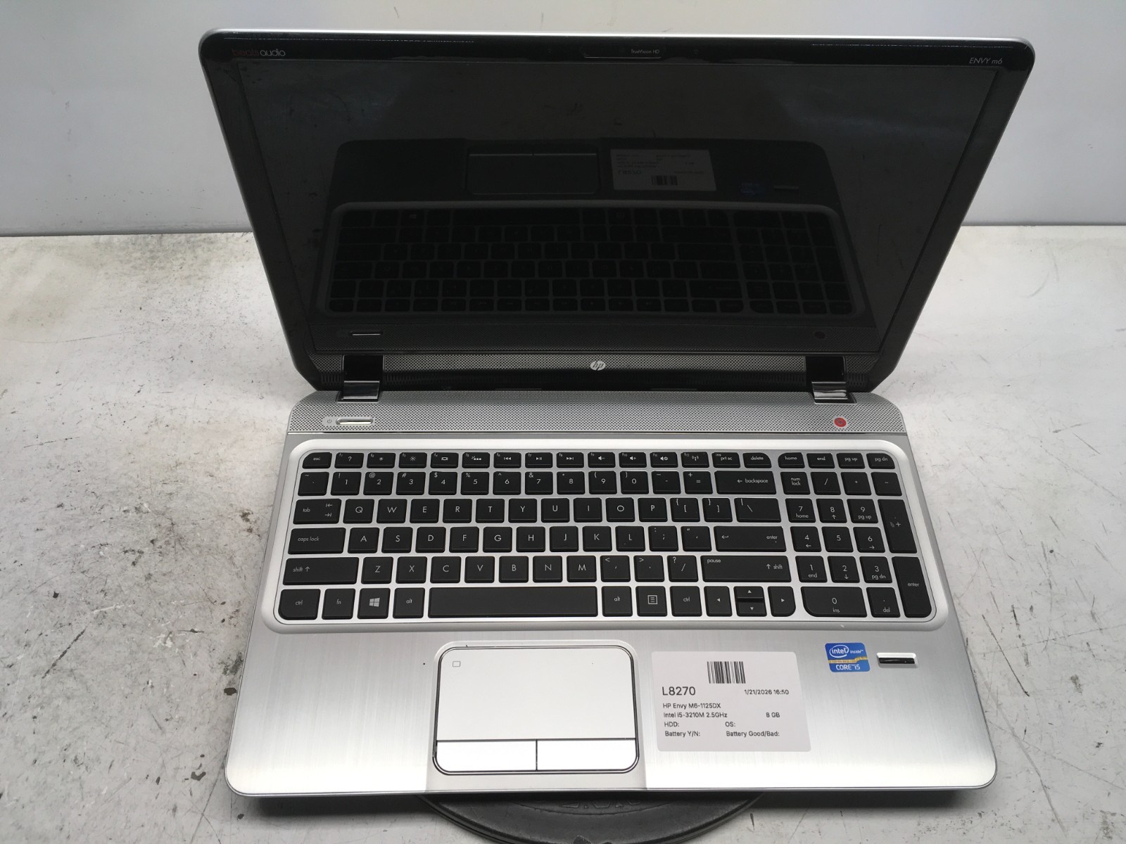 HP Envy M6-1125DX Intel i5-3210M 2.5GHz 8 GB NO HDD
