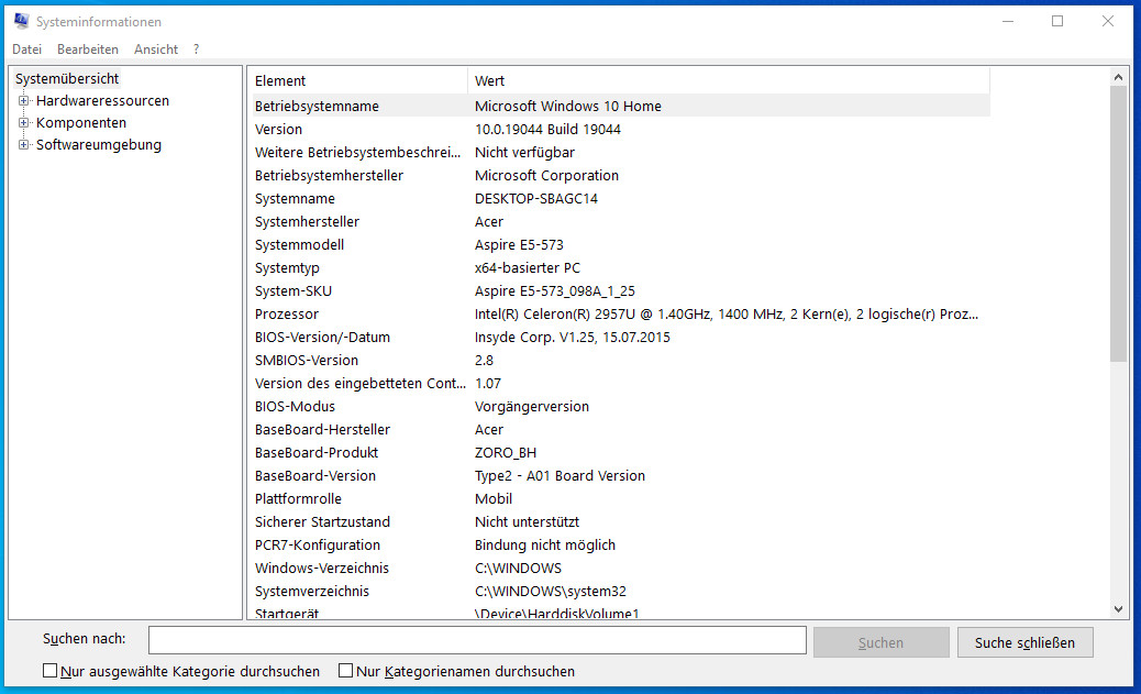 Acer Aspire E5 15 inch HD, 8GB RAMs, 120GB SSD, Intel® Celeron, Windows 10 Home