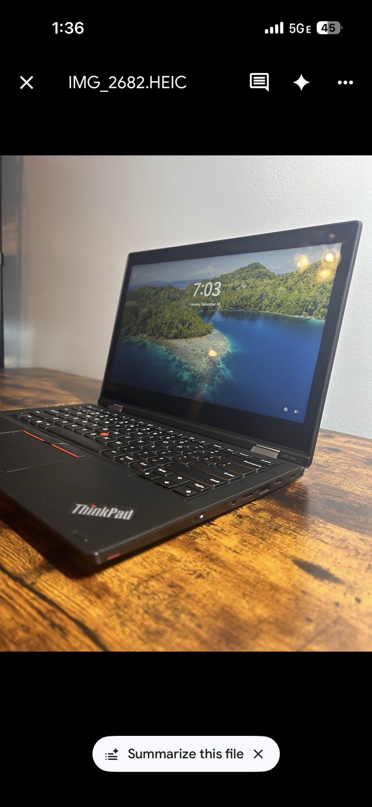 Lenovo ThinkPad L380 Yoga 14″ Laptop i5-8350U 16GB 256GB SSD Touchscreen Win 11