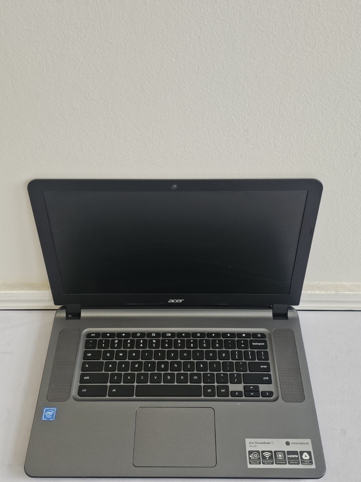 Acer Chromebook 15 CB3-532 Laptop – Intel Celeron N3060 – 2GB RAM BAD BATT READ