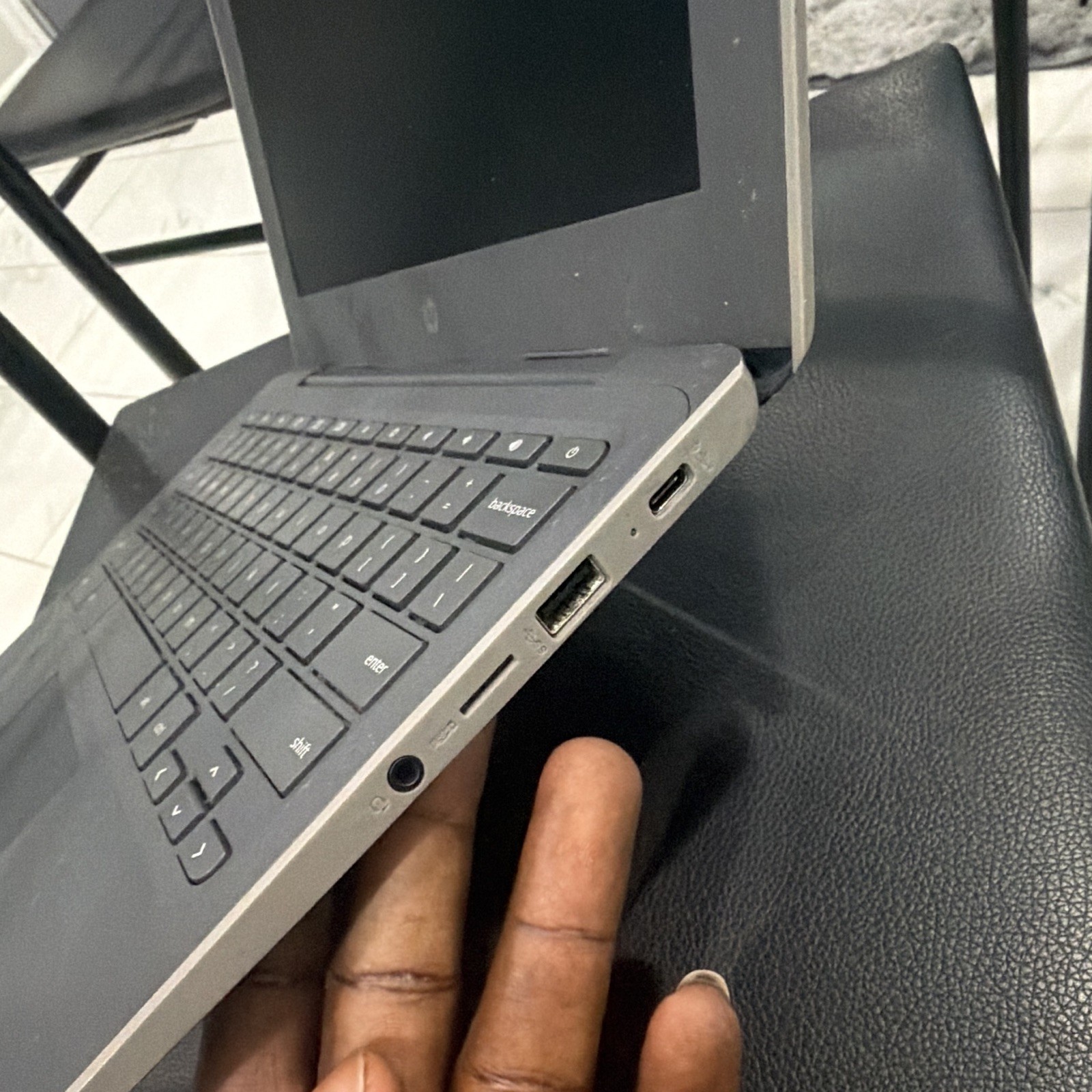 HP Chromebook 11.6in Gray Intel Celeron Chrome OS Webcam USB-C USB 3.0