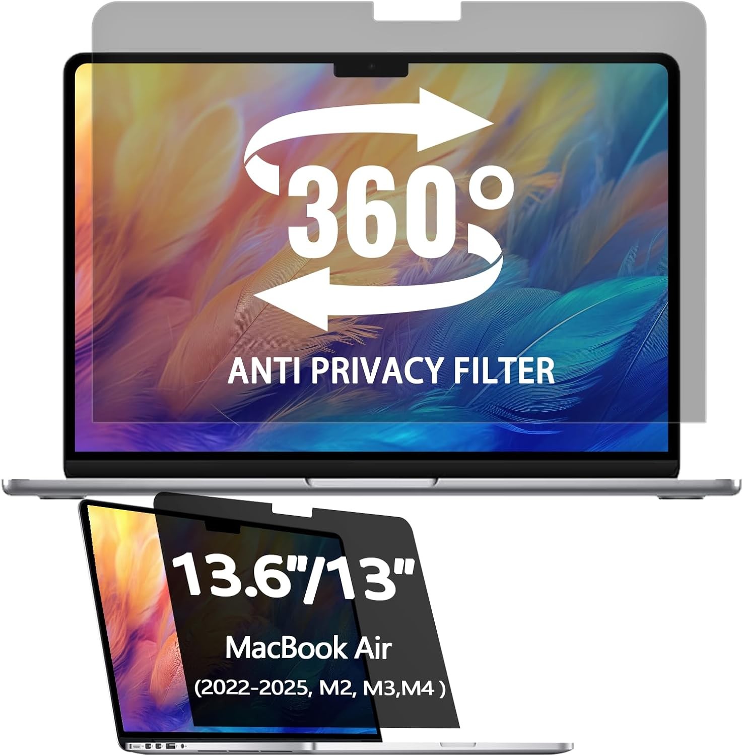 13.6 Inch MacBook Air 360° Privacy Screen Protector (2022-2025, M2, M3, M4)