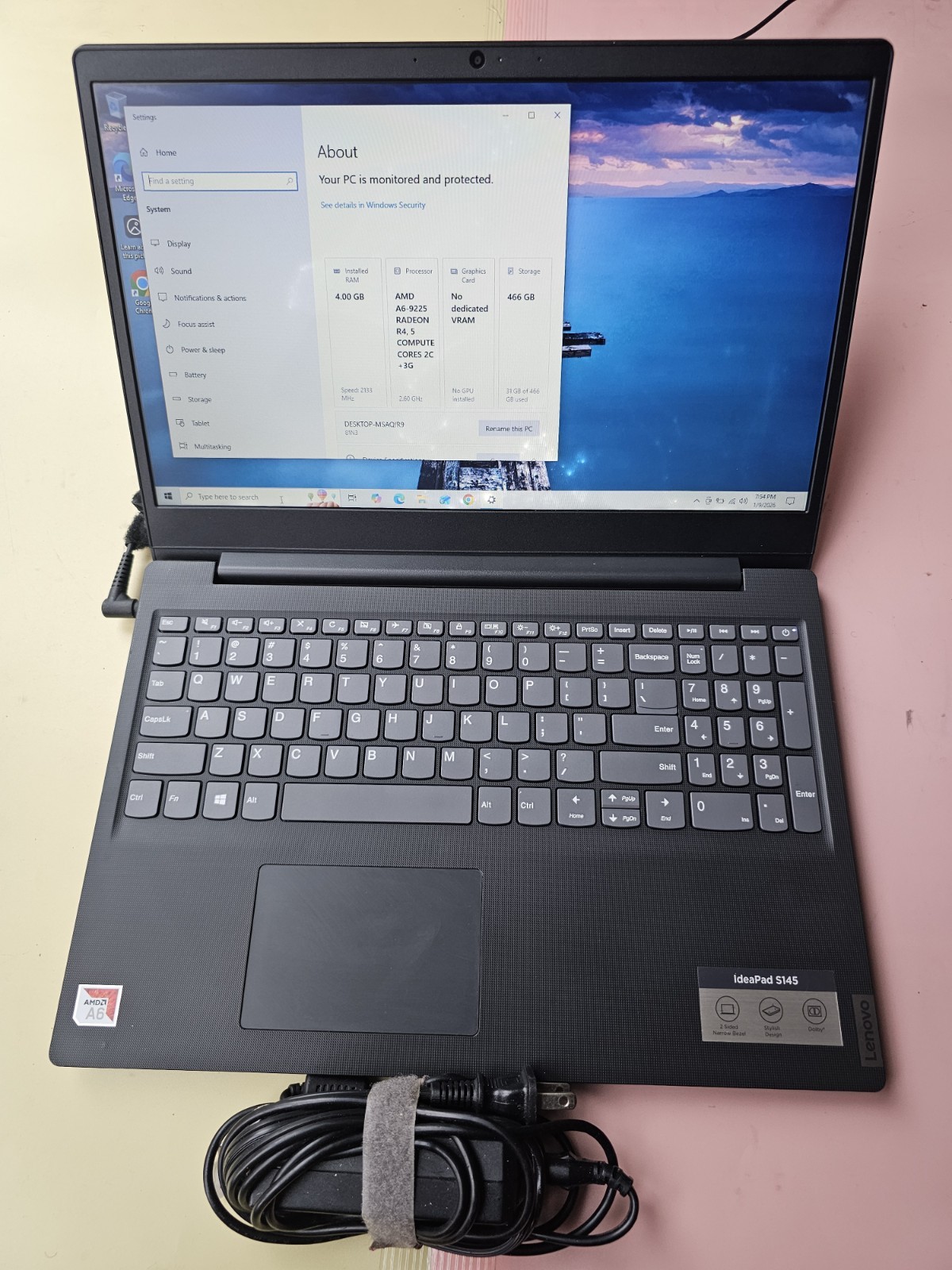 Lenovo IDEAPAD S145 AMD A6-9225 RADEON R4 500GB HDD 4GB RAM WEBCAM