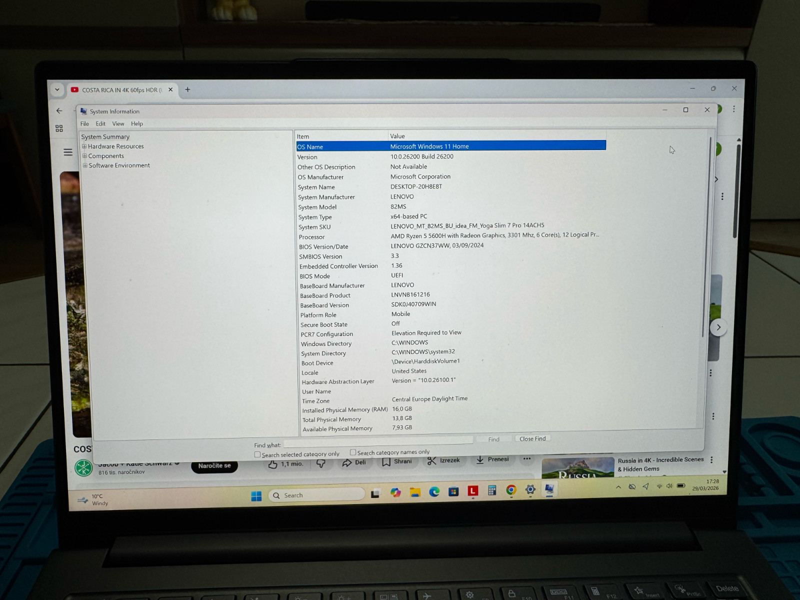 Lenovo Yoga Slim 7 Pro 14ACH5 / AMD Ryzen 5 5600H / 16GB RAM / 512GB SSD