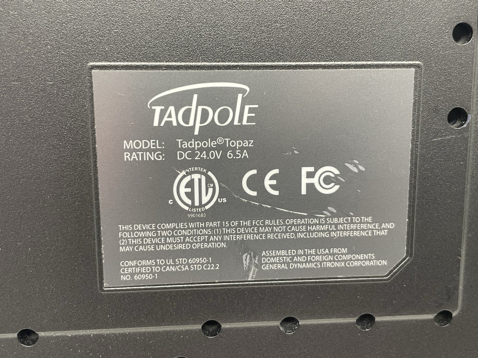 GENERAL DYNAMICS TADPOLE TOPAZ RUGGEDIZED LAPTOP 14.5″ PARTS REPAIR UNTESTED