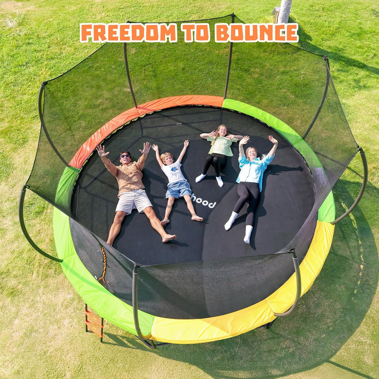 Trampoline Outdoor 12FT 14FT, Recreational Trampolines with Enclosure Net and La