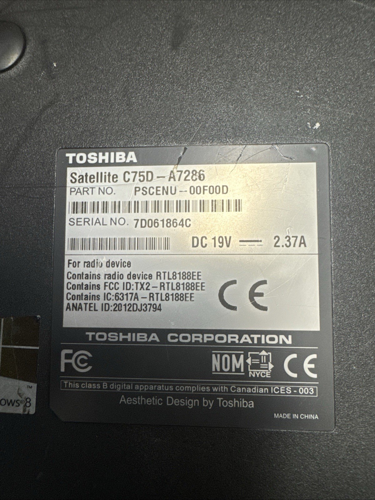 TOSHIBA Satellite C75D-A7286 AMD A4-5000 1.5 GHz 6GB RAM HDD 500- Tested Linux