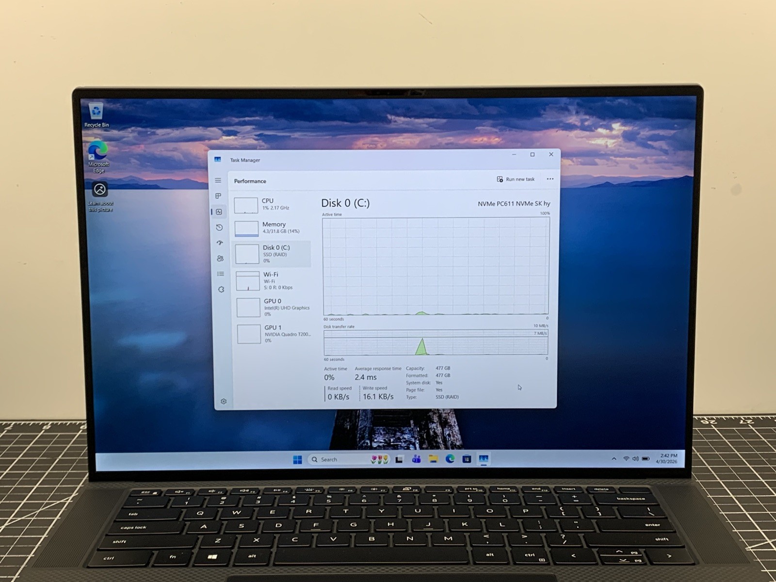 Dell Precision 5550 Core i7-10750H Quadro T2000, 32GB RAM, 512GB SSD | #P252
