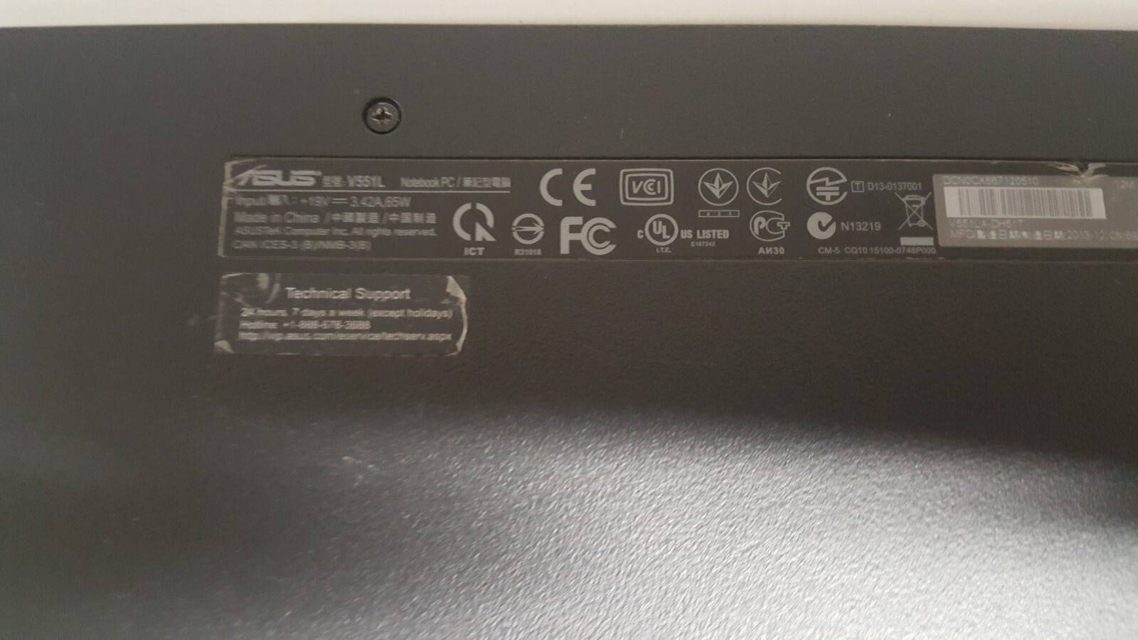 Asus S551LA, Intel Core i5-4200U w/Non Oem Power Supply