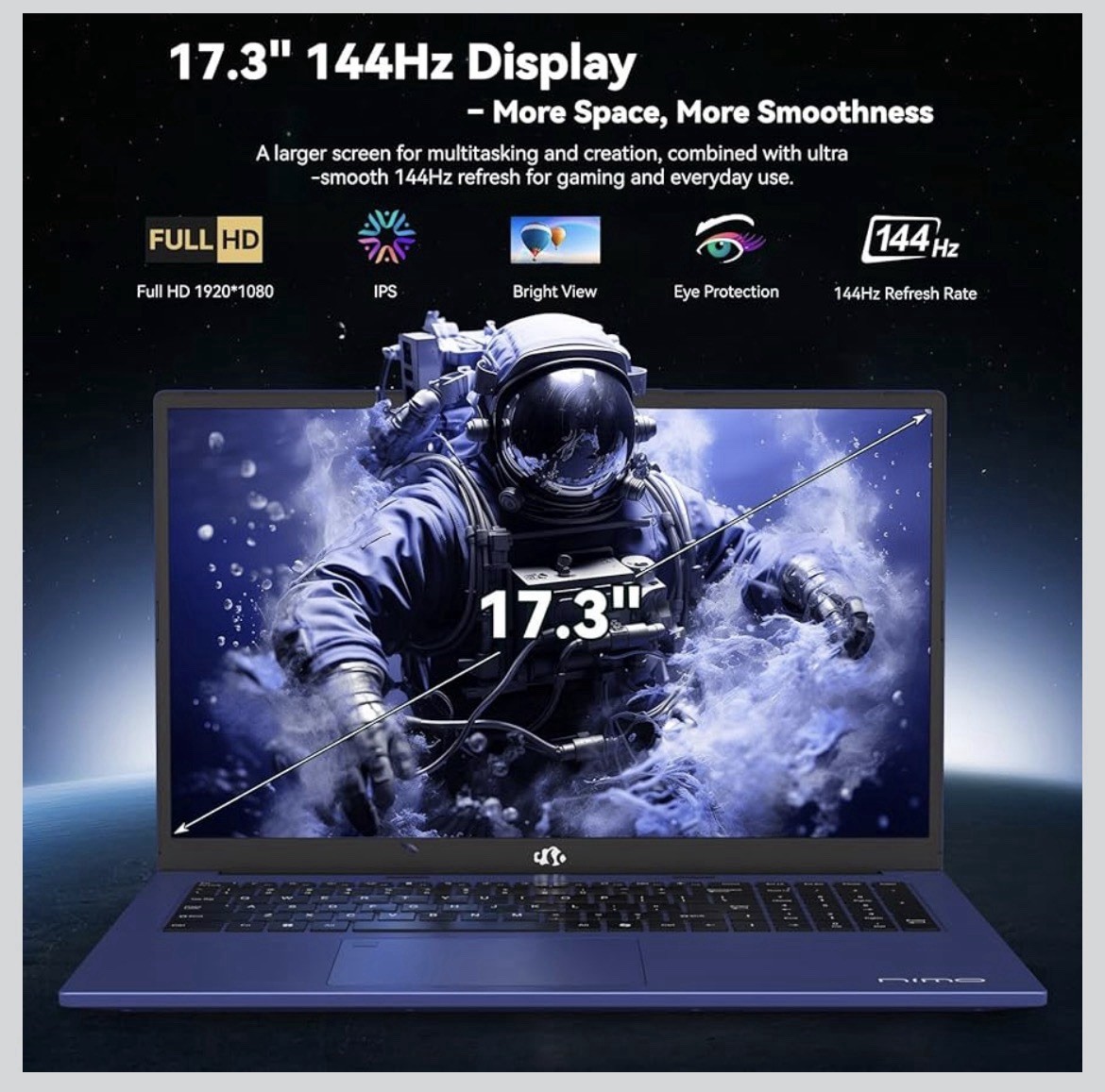 17.3″ AI Laptop, AMD Ryzen AI 9 HX 370(50 Tops NPU), Radeon 890M, 32GB RAM