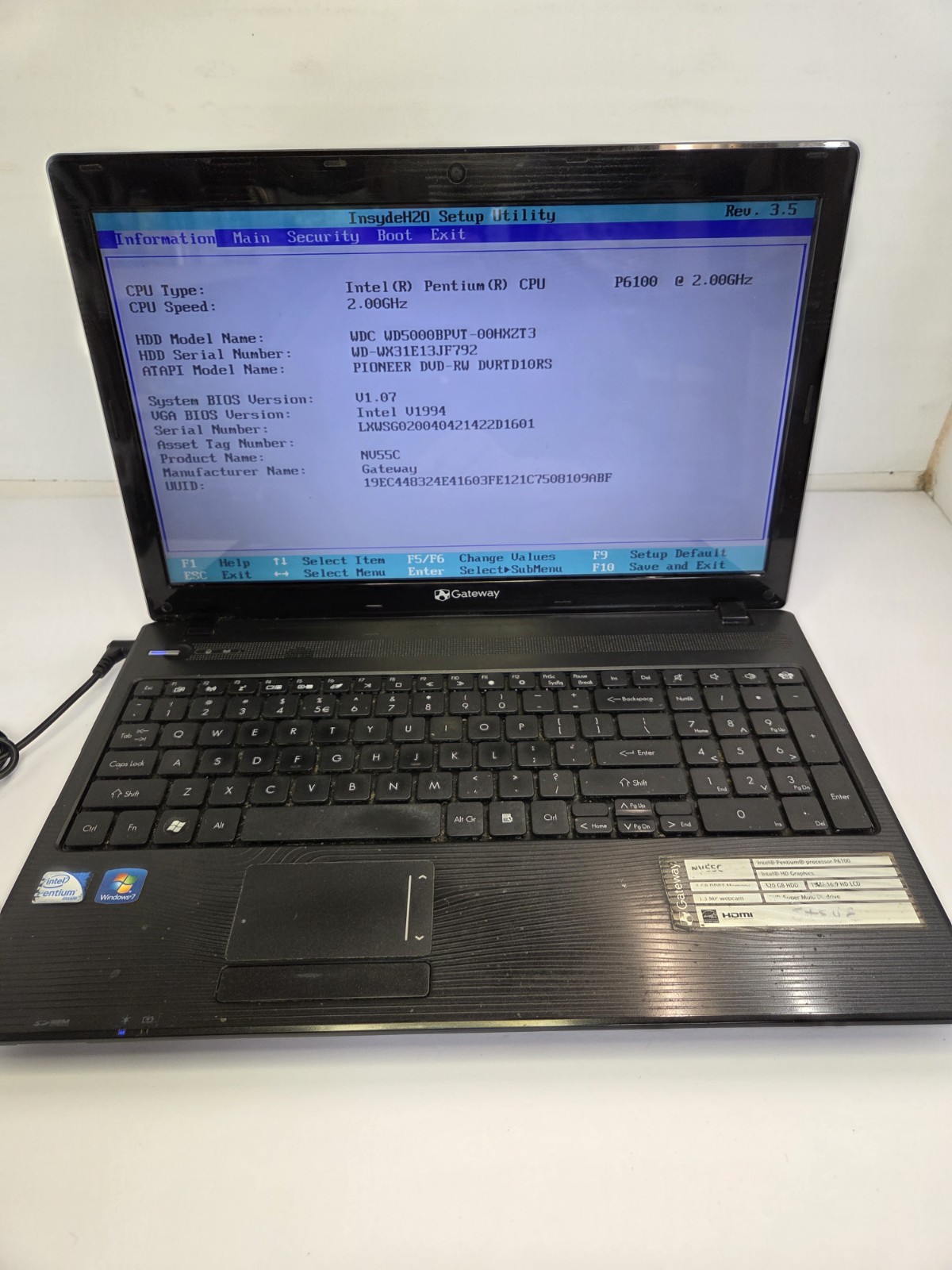 Gateway PEW91 – NV55C03u – 15.5” Laptop – UNTESTED New Power Supply