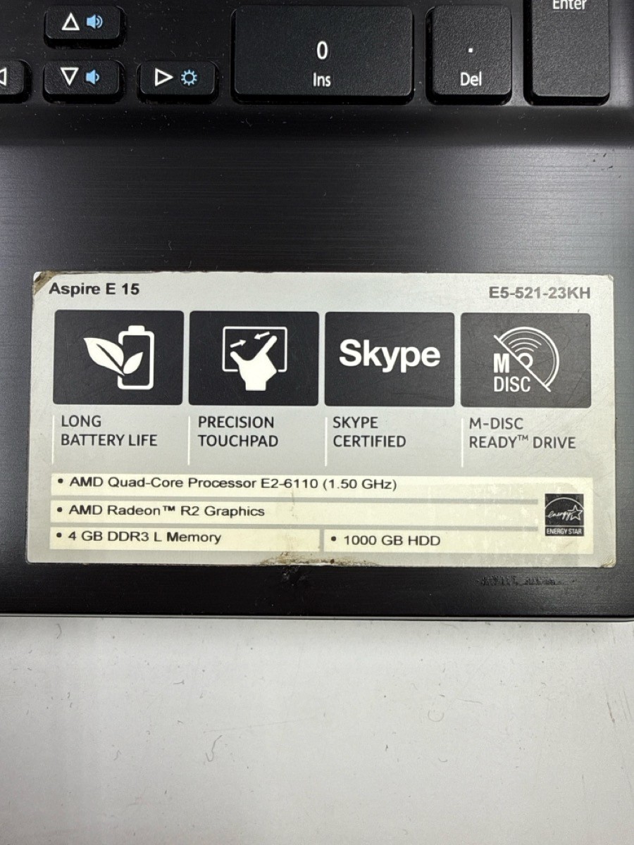 Acer Aspire E5-521 Laptop For Parts / Repair AS-IS No OS No Activati (MI1065354)