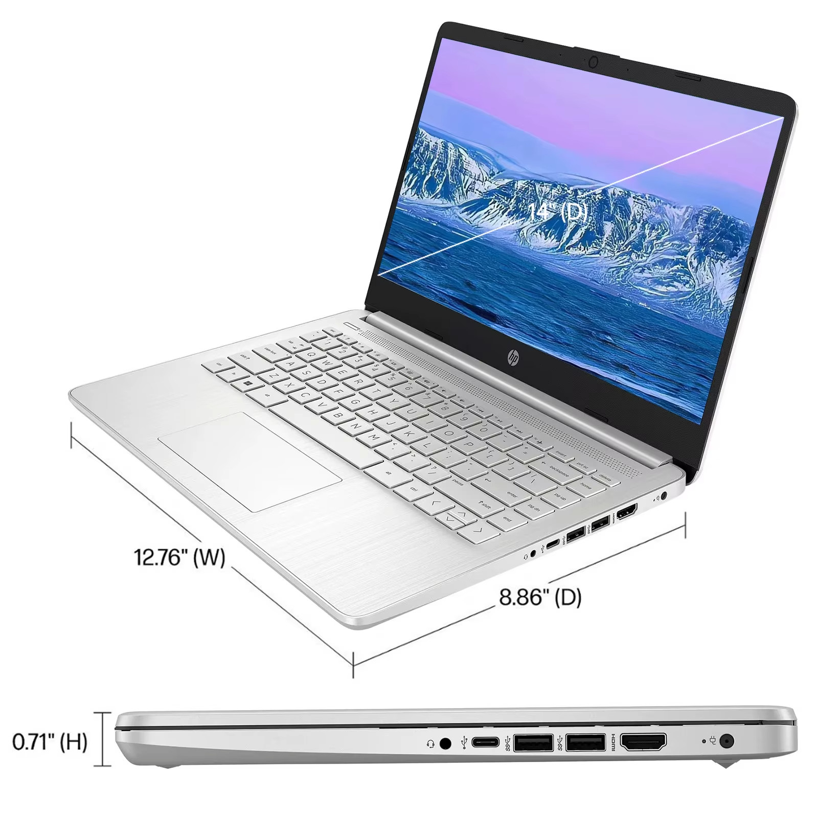 HP Newest 14″ Business Laptop,Intel Celeron N4120,Up to16GB RAM,384GB Storage