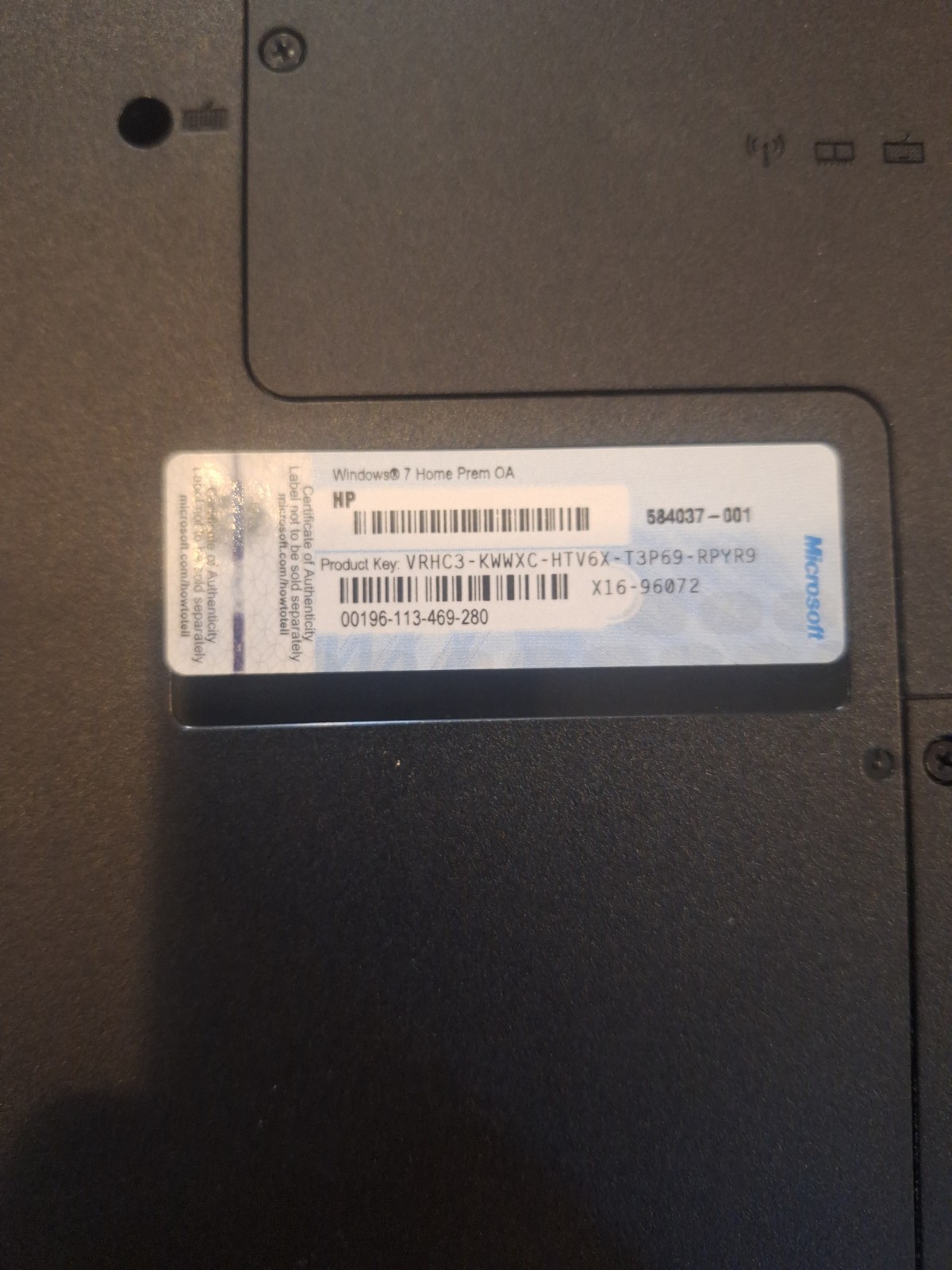 HP Notebook G62-355DX Laptop No HDD Read Desc