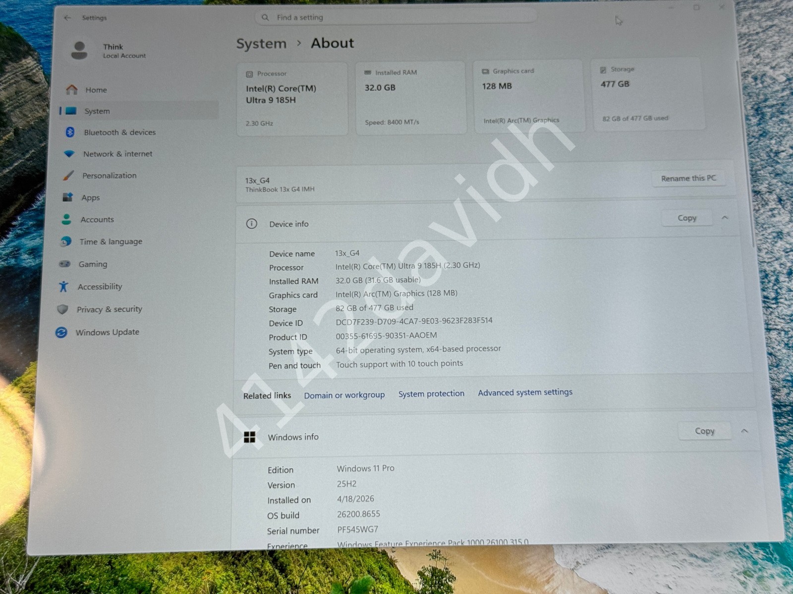 Lenovo ThinkBook 13x G4 IMH Ultra 9 185H Arc 2.8k Touch 512GB 32GB 98ttHealth