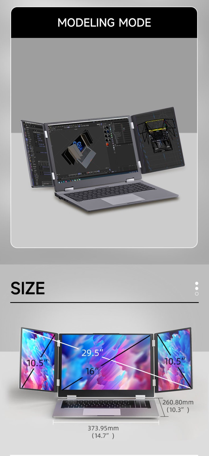 Face recogniti 16 inch 3 Scree Foldable i7 Laptop 32G RAM 2TB SSD Win11 Computer