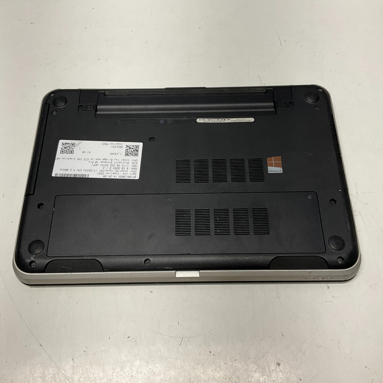 Dell Inspiron 15R-5521 i7-3537U 1.8Ghz 8GB 128GB SSD Windows 10 Pro Laptop