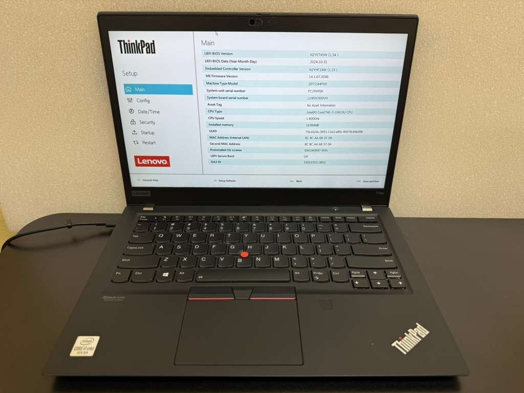 Lenovo ThinkPad T14s Gen 1 i7-1061U 256GB 16GB RAM | READ DESC
