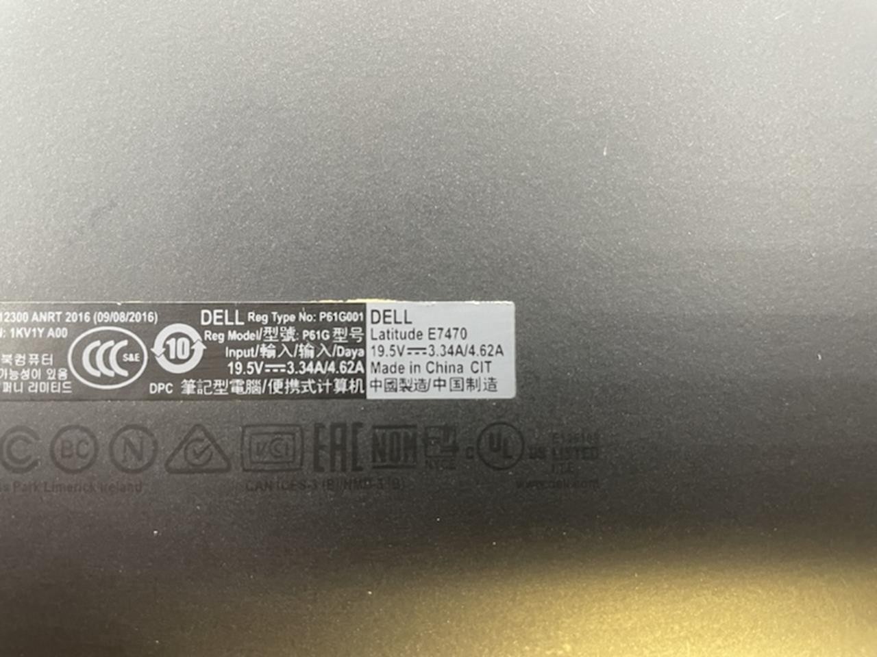 DELL LATITUDE E7470 Laptop w/ Intel Core i5-6300U 2.40 GHZ + 16GB No HD/Battery