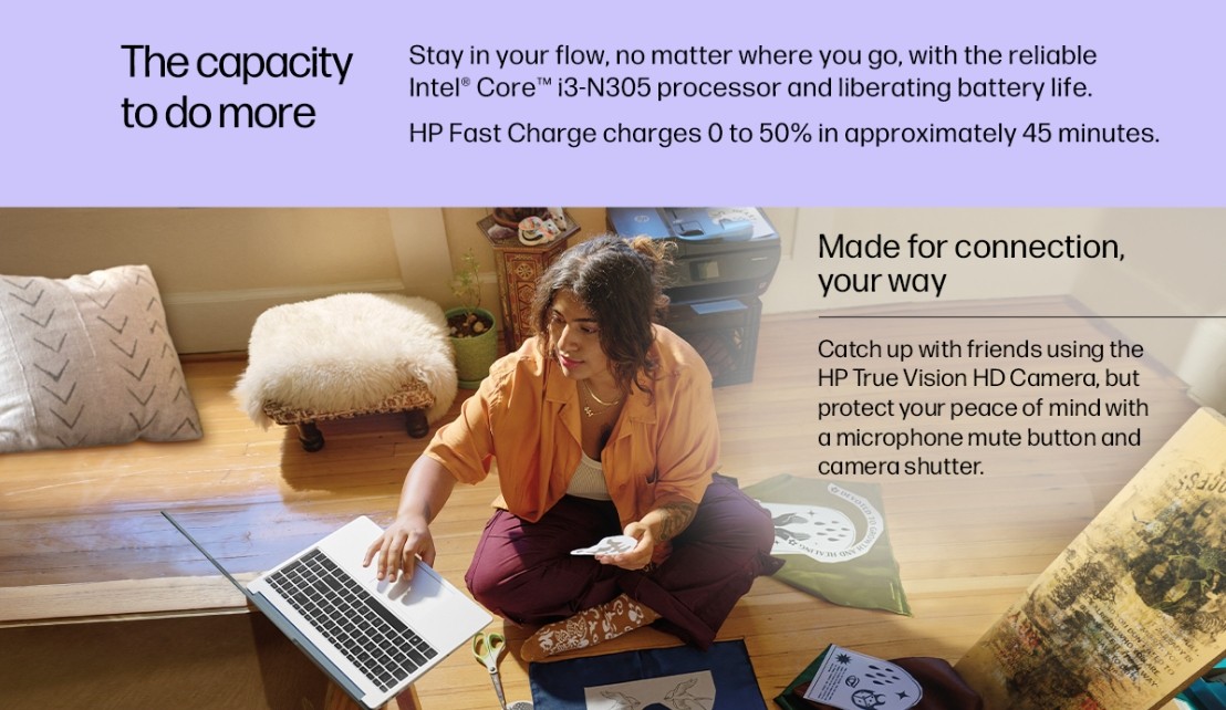 HP Laptop 15.6 in FHD 60Hz Touch Screen 8 core Intel i3 N305 UpTo 32GB RAM 2TB