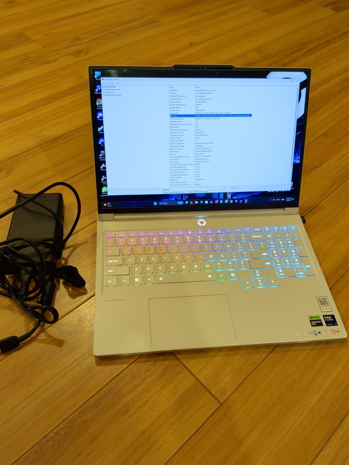 Lenovo Legion 7 16IAX10 16″ WQXGA Ultra 9 275HX 32GB UPGRADED 2TB RTX 5070 W11H