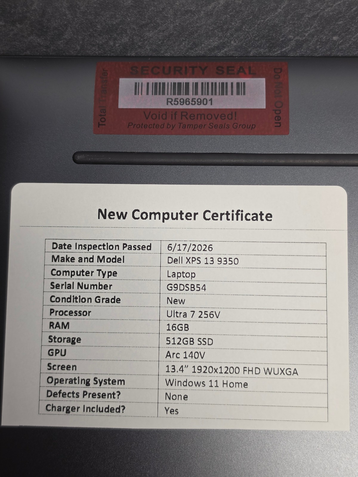 NEW Dell XPS 13 9350 – Ultra 7 256V, 16GB RAM, 512GB SSD, 13.4″ FHD WUXGA