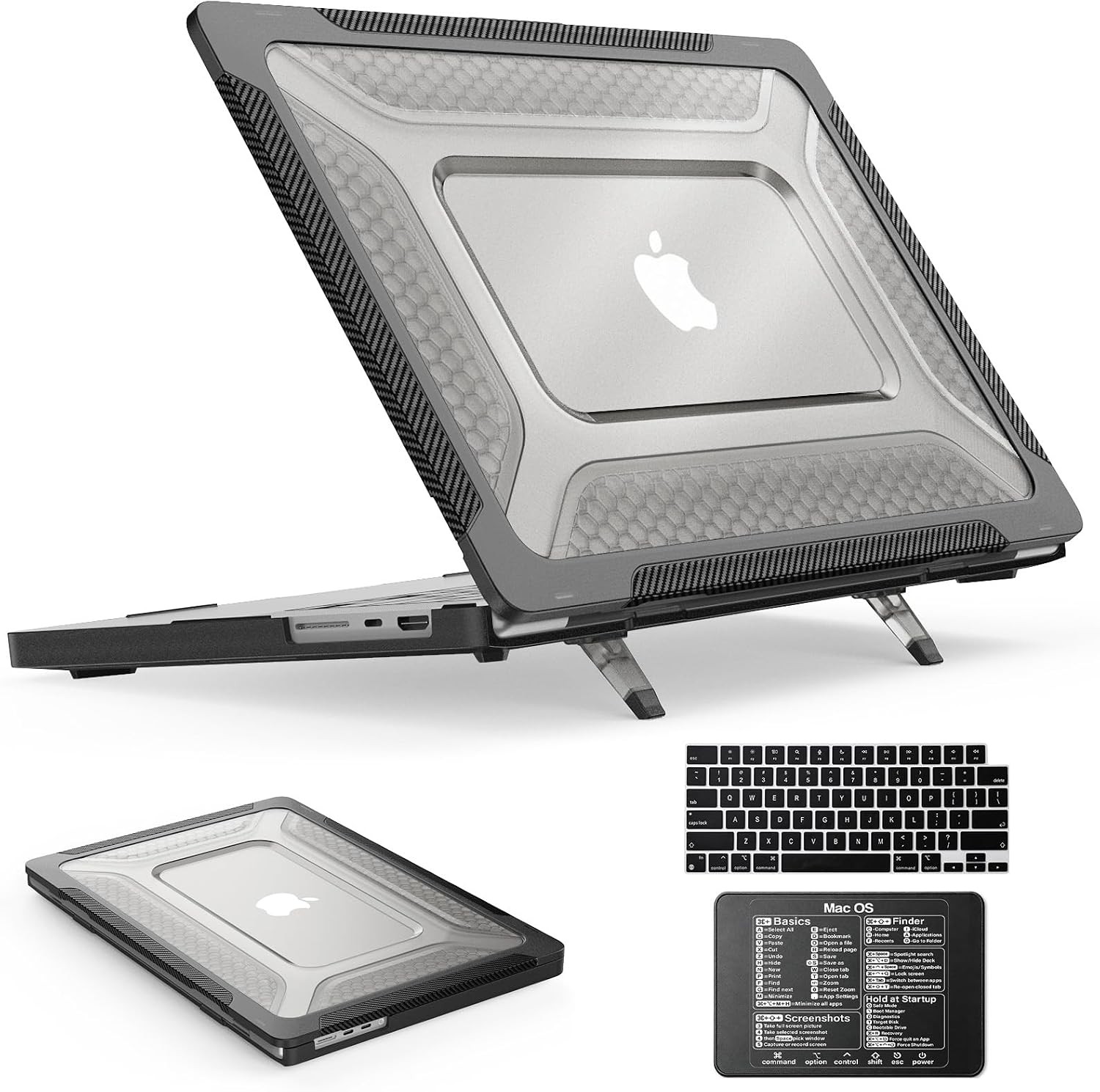 MacBook Pro 16 inch Case with Shock Absorbing Protection, Folding Stand & Mouse